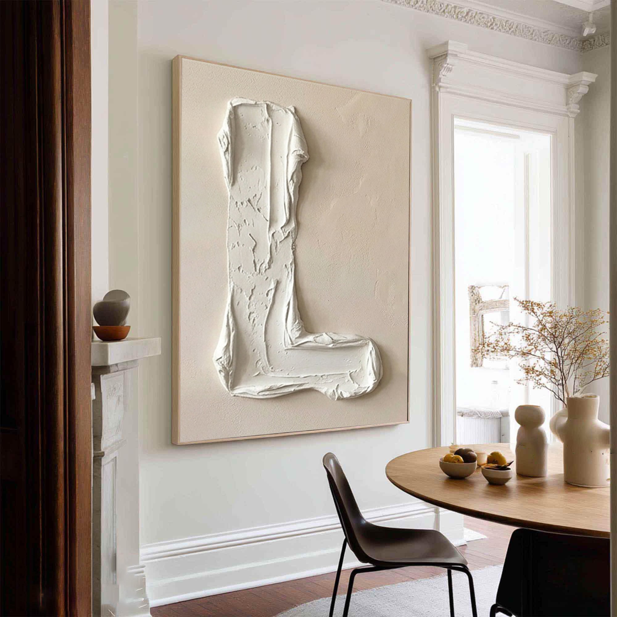 Large Contemporary Oil Texture Artwork – Luxury Neutral Minimalist Painting
