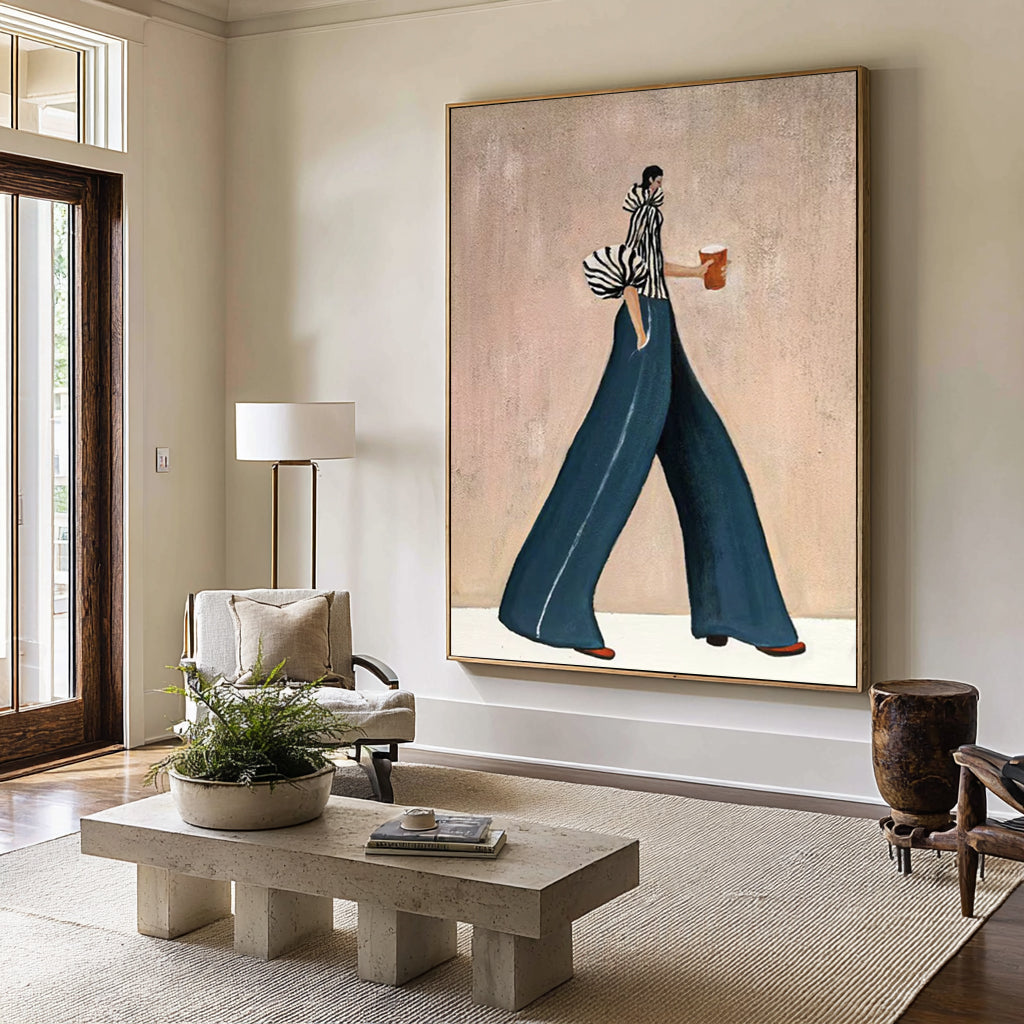 Large Abstract Woman Painting Contemporary Fashion Canvas Wall Decor