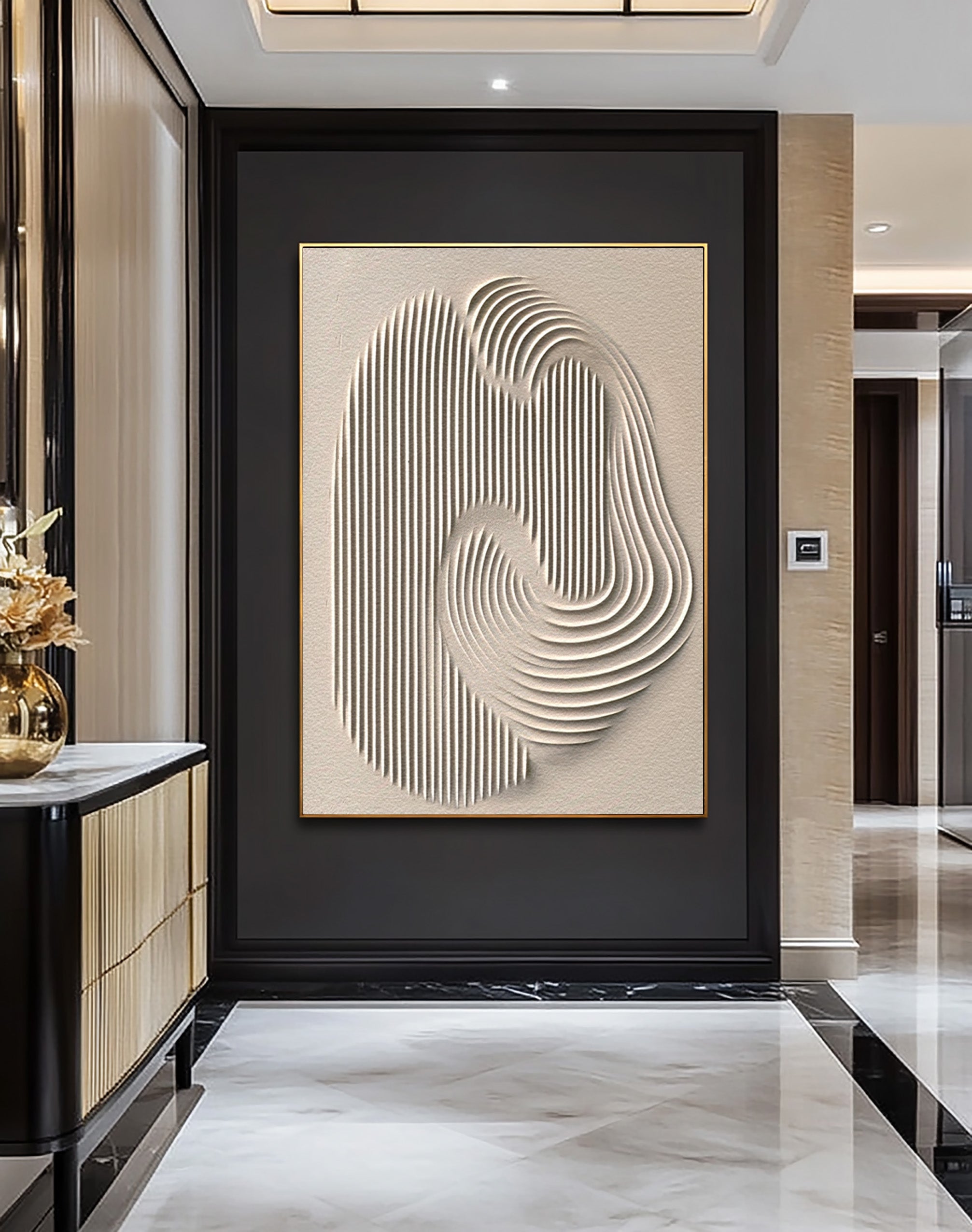 Minimalist Beige Wall Art Textured Abstract Canvas #MM191