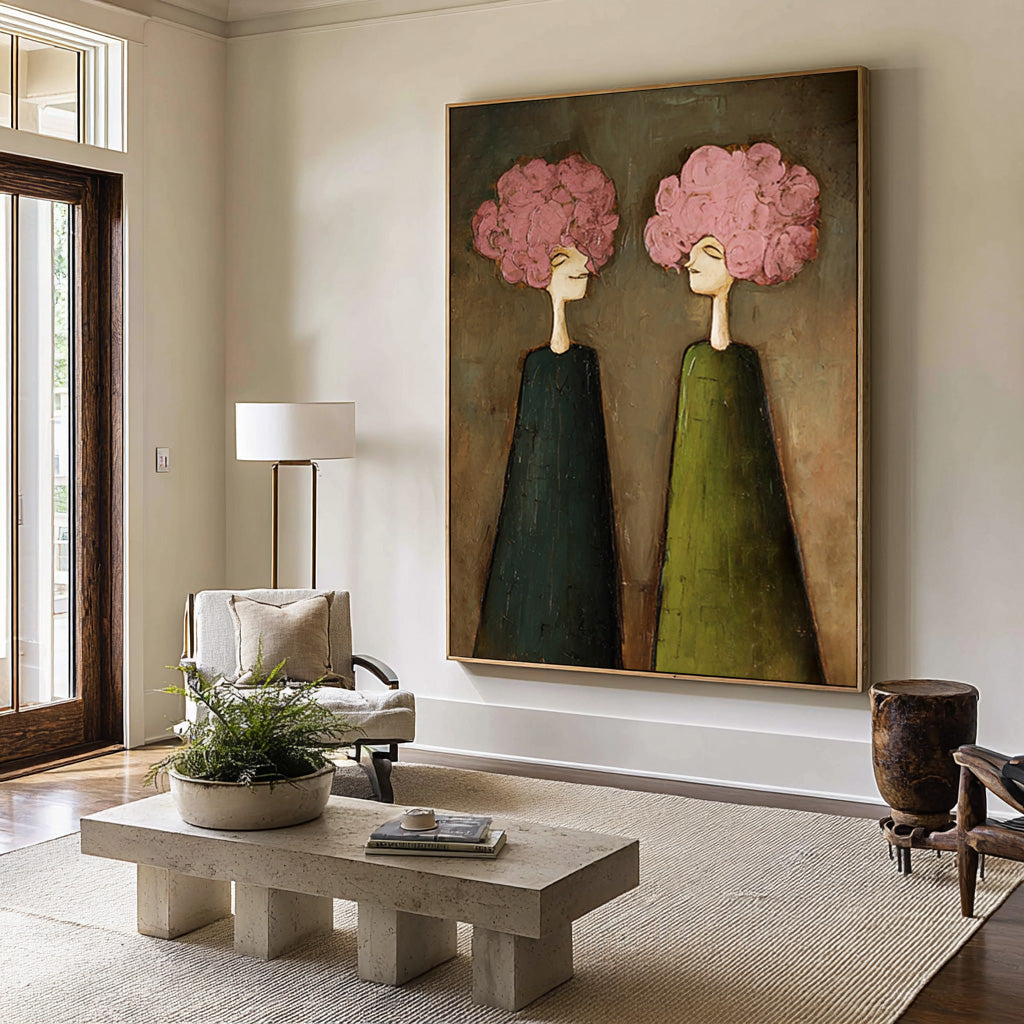 Abstract Portrait Oil Painting - Hand Painted Art | KelorArt