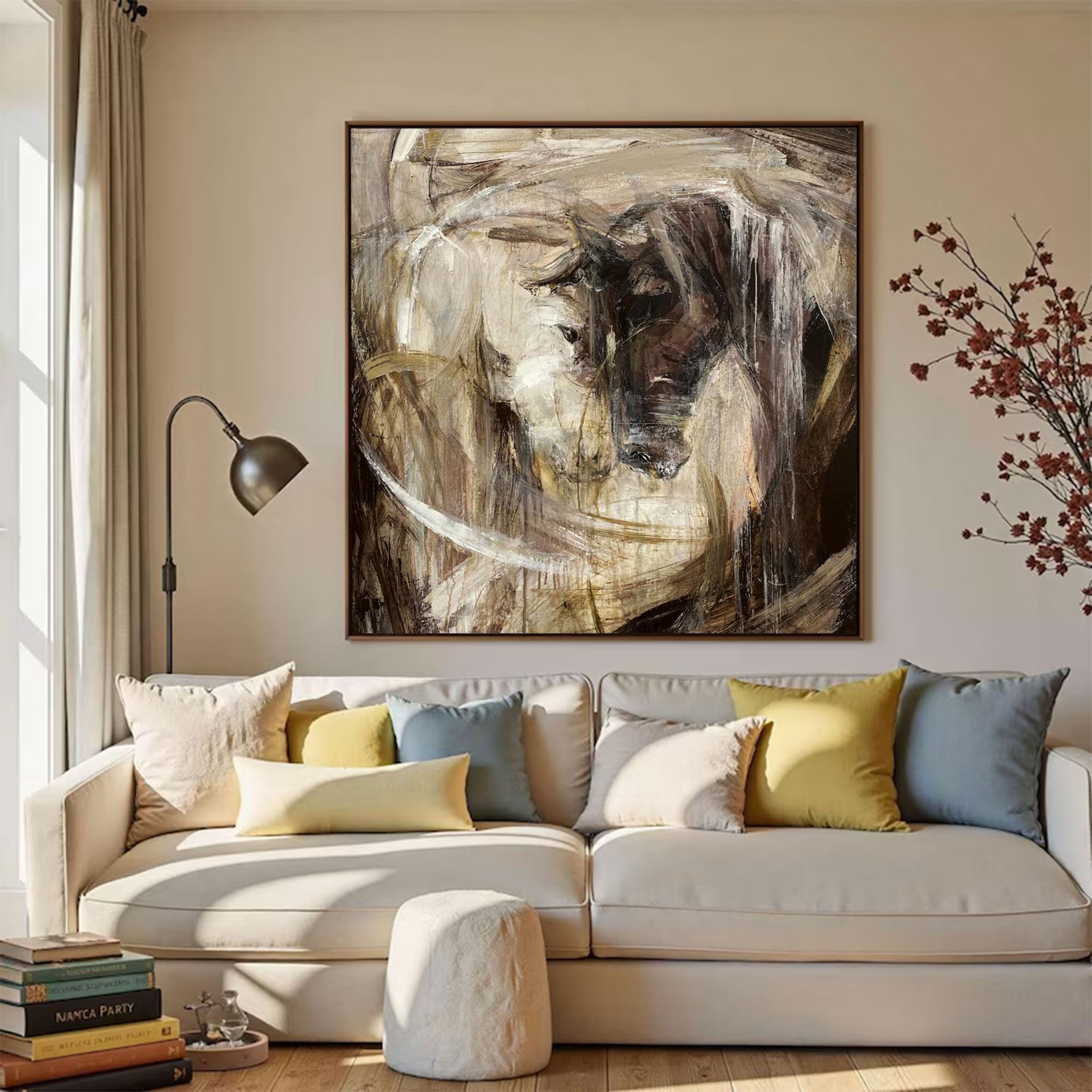 Large Dynamic Horse Painting | KelorArt #AG 159