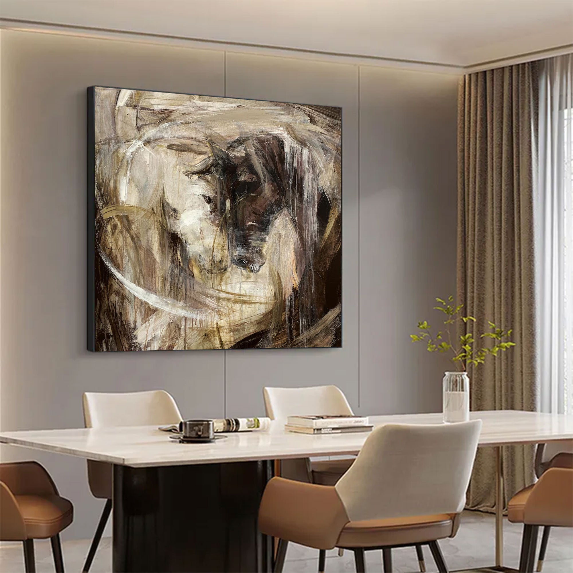 Large Dynamic Horse Painting | KelorArt #AG 159