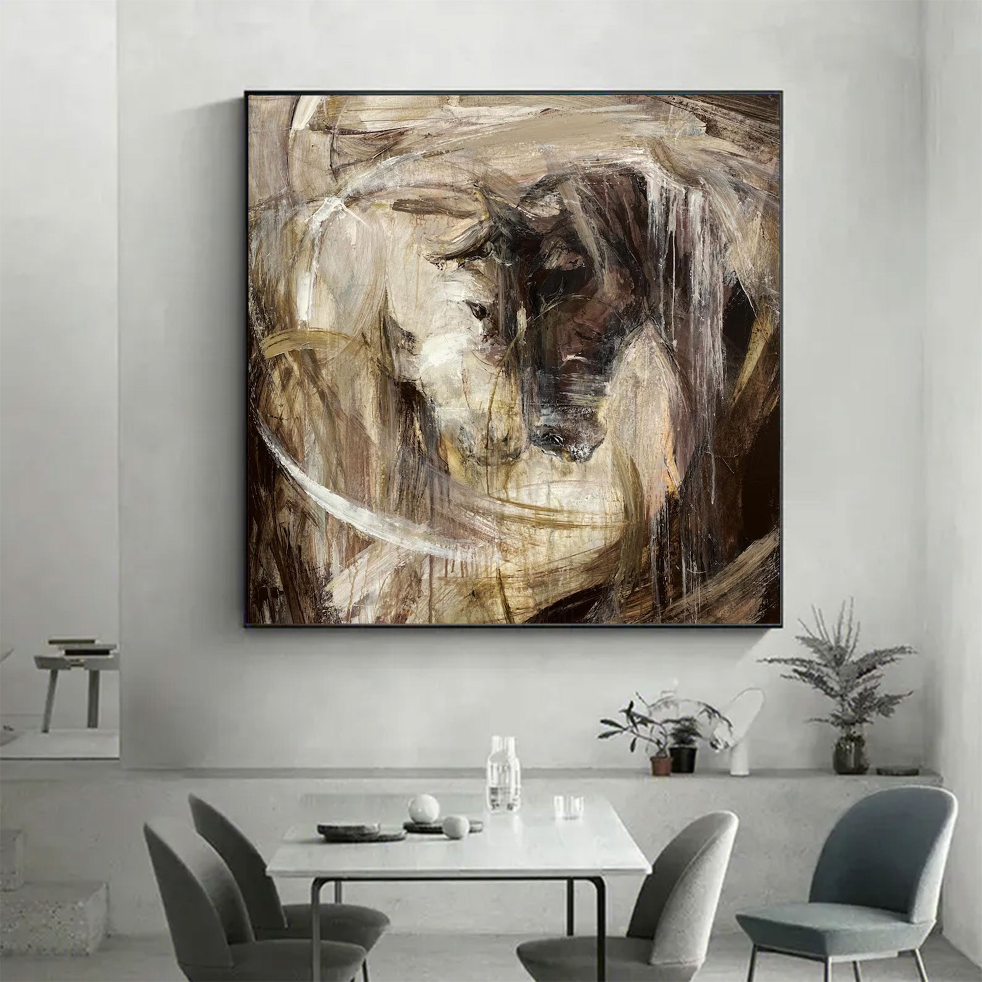 Large Dynamic Horse Painting | KelorArt #AG 159