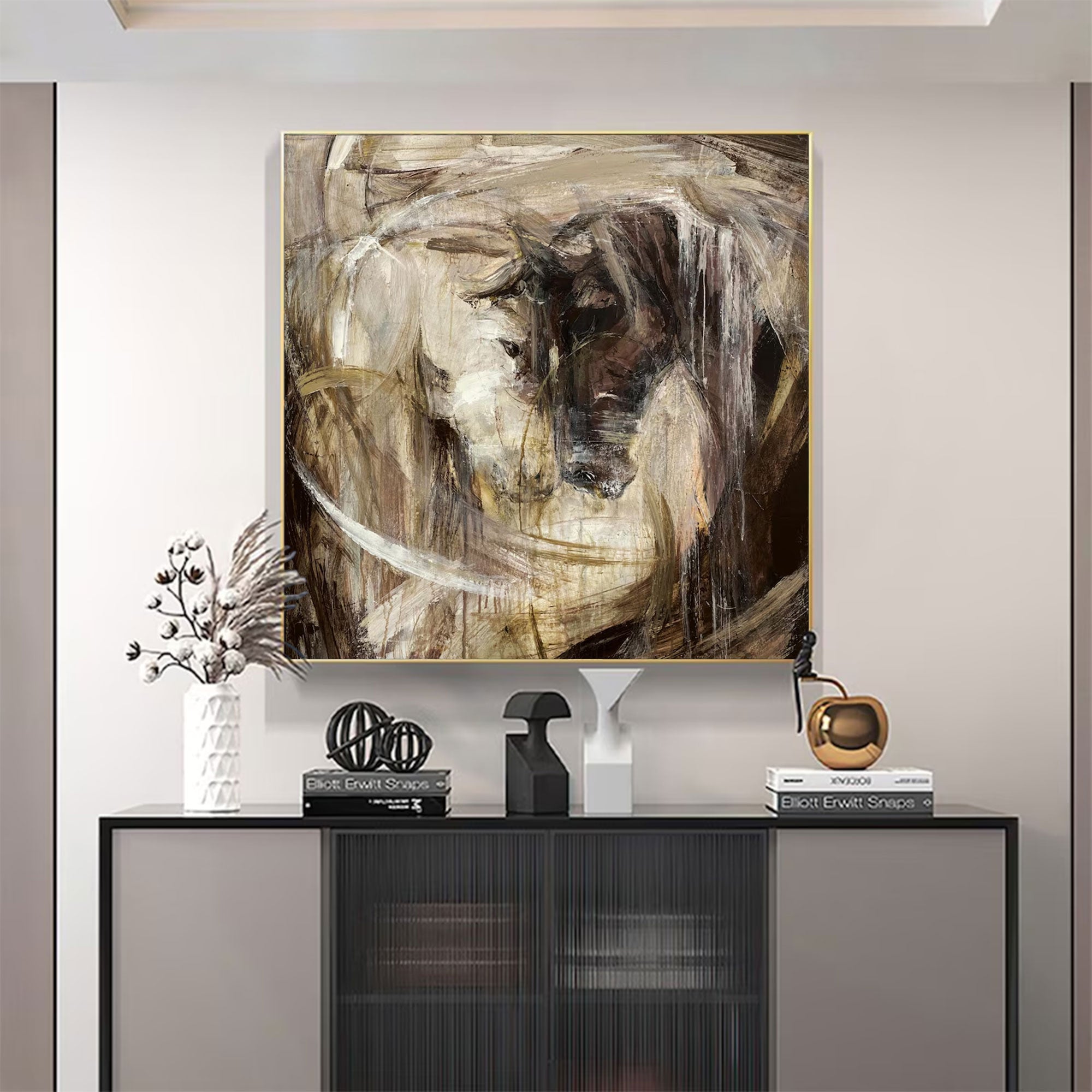 Large Dynamic Horse Painting | KelorArt #AG 159