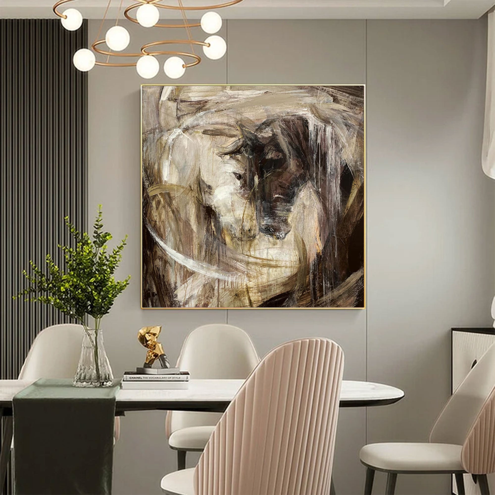 Large Dynamic Horse Painting | KelorArt #AG 159