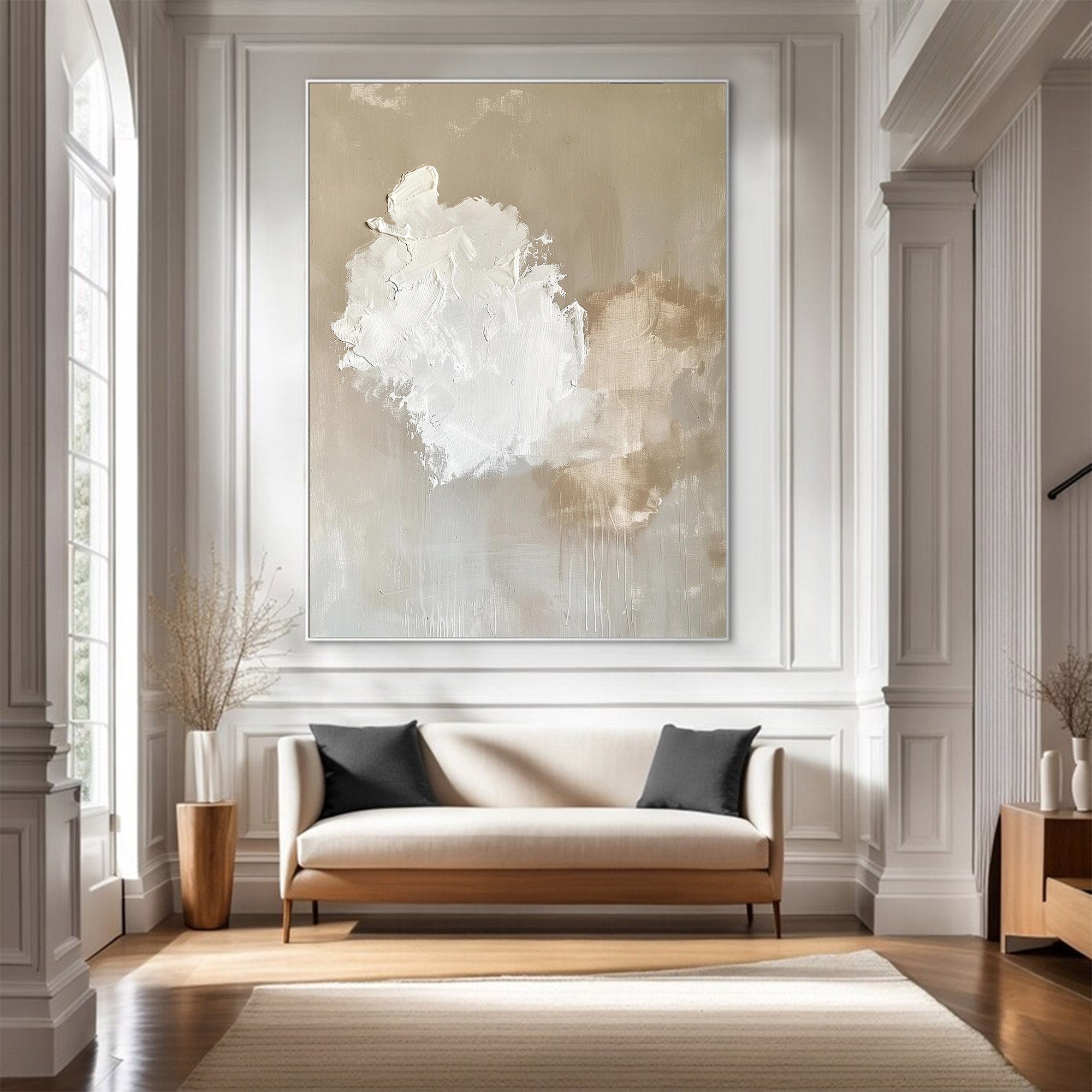 Large Neutral Minimalist Abstract Painting | KelorArt #AG 124