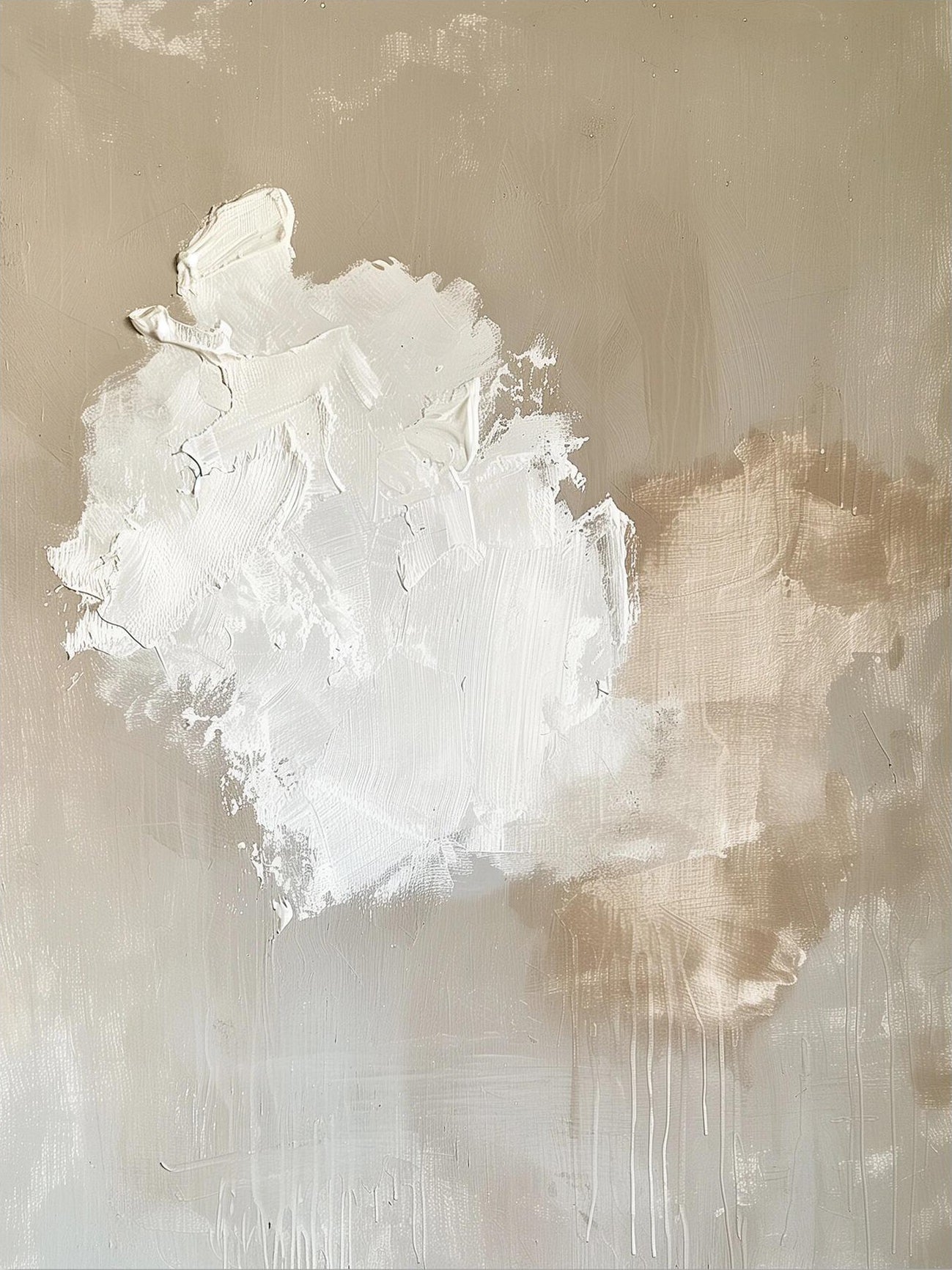 Large Neutral Minimalist Abstract Painting | KelorArt #AG 124