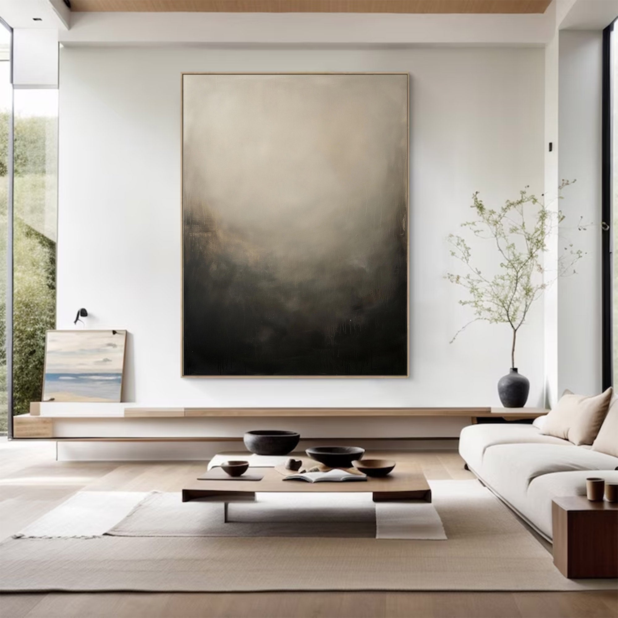 Large Abstract Painting Dark to Light | KelorArt #AG 125