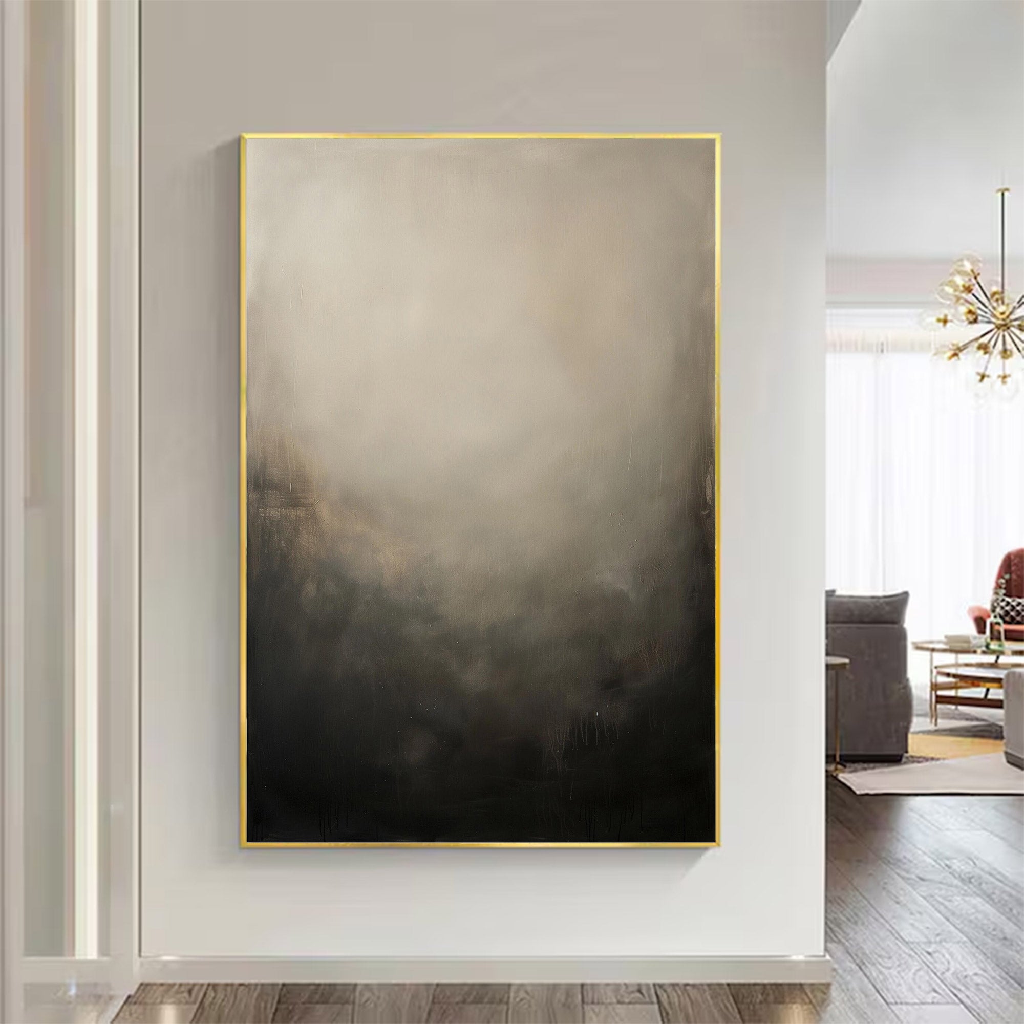 Large Abstract Painting Dark to Light | KelorArt #AG 125