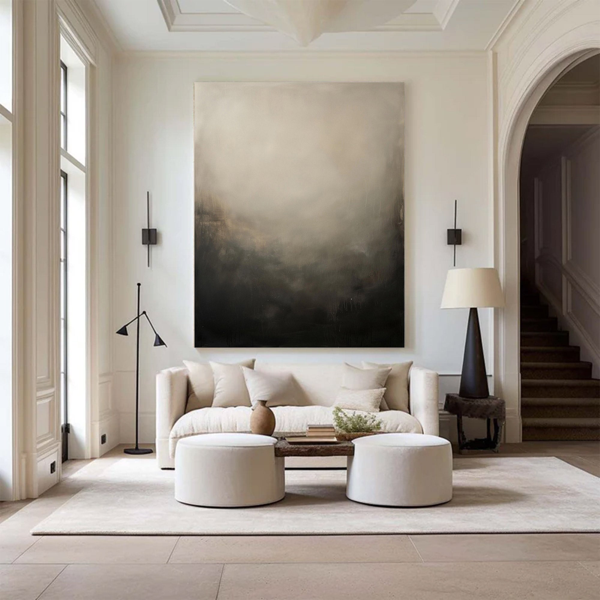 Large Abstract Painting Dark to Light | KelorArt #AG 125