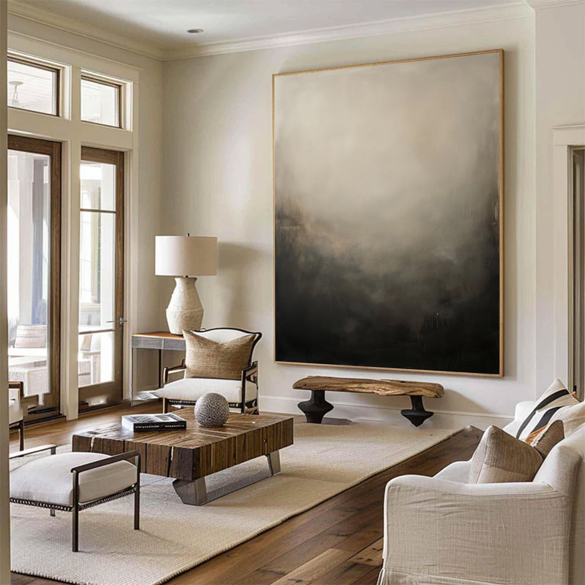 Large Abstract Painting Dark to Light | KelorArt #AG 125