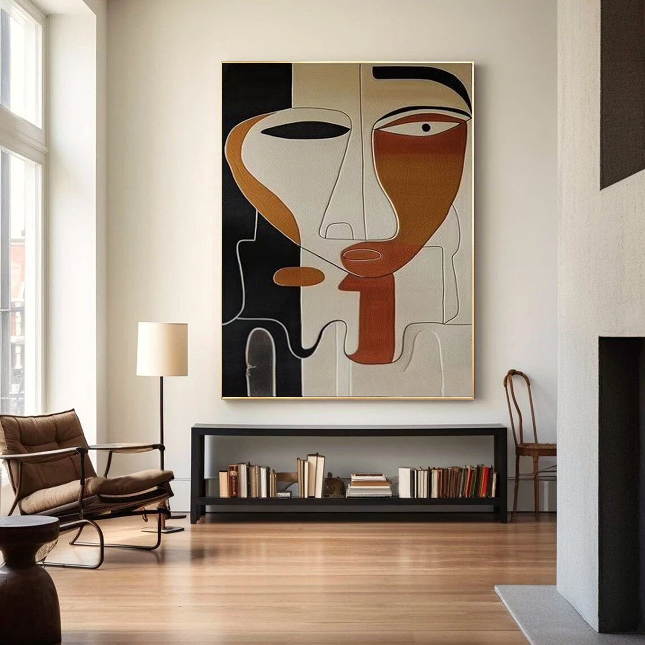 Handcrafted Abstract Face Portrait Oil Painting #HF002