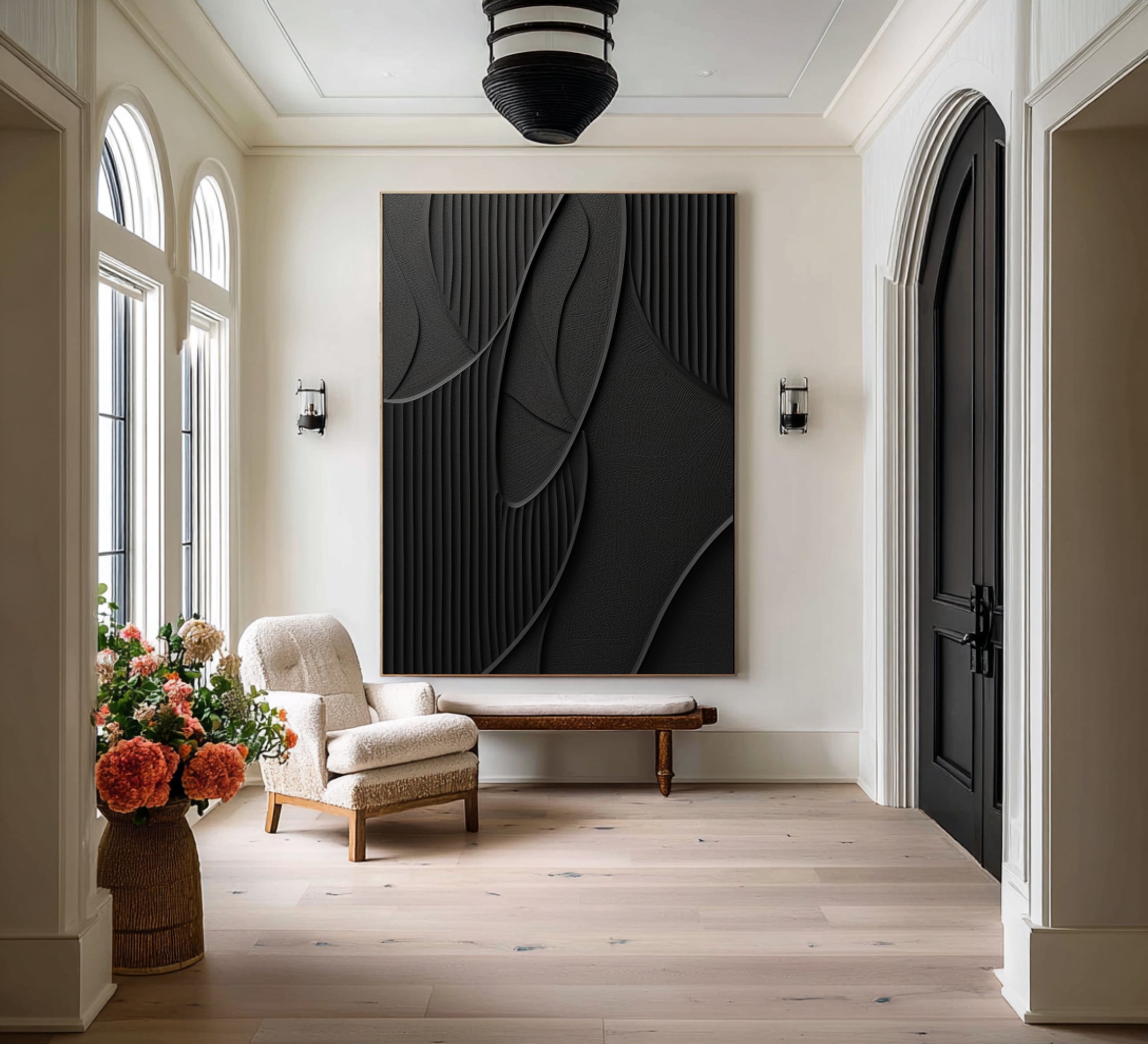 Minimalist Large Black Canvas | KelorArt #CZ 026