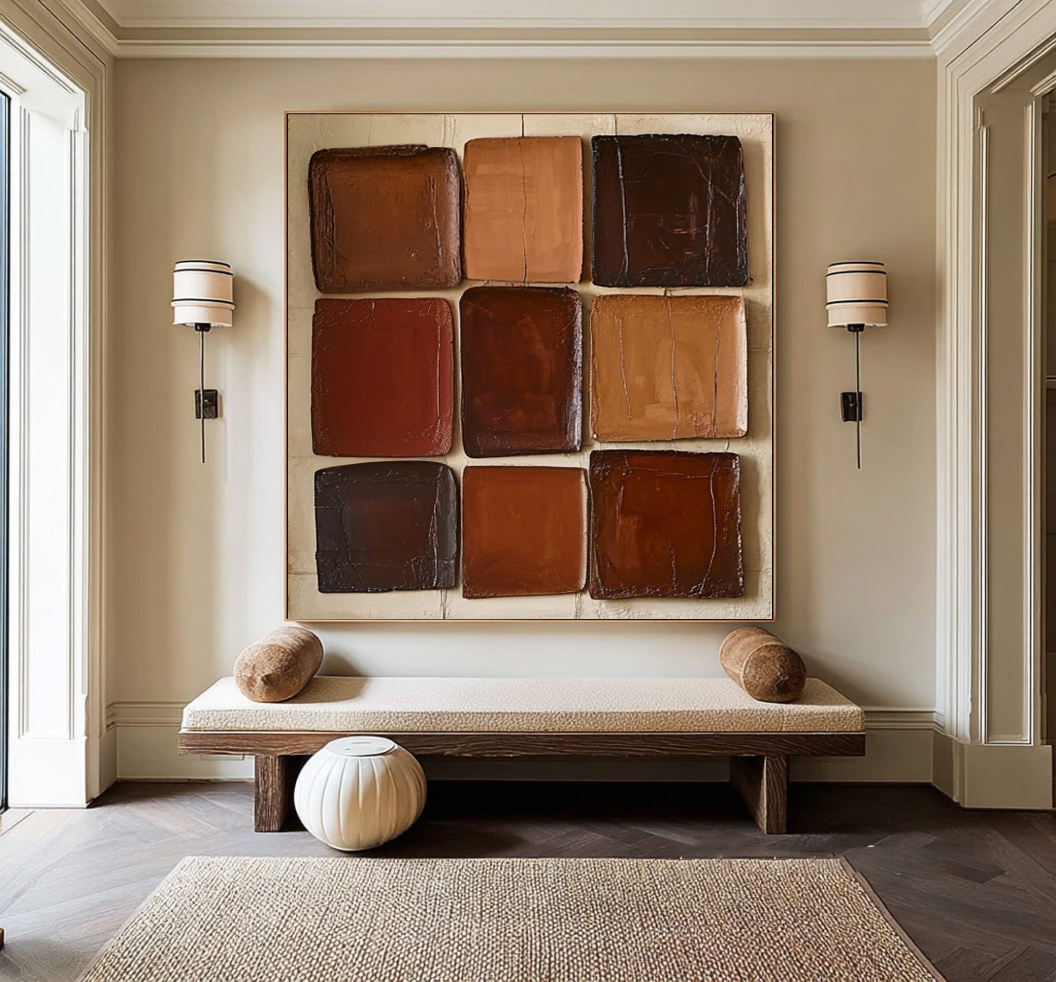 Large Textured 9-Square Art | KelorArt #CZ 008