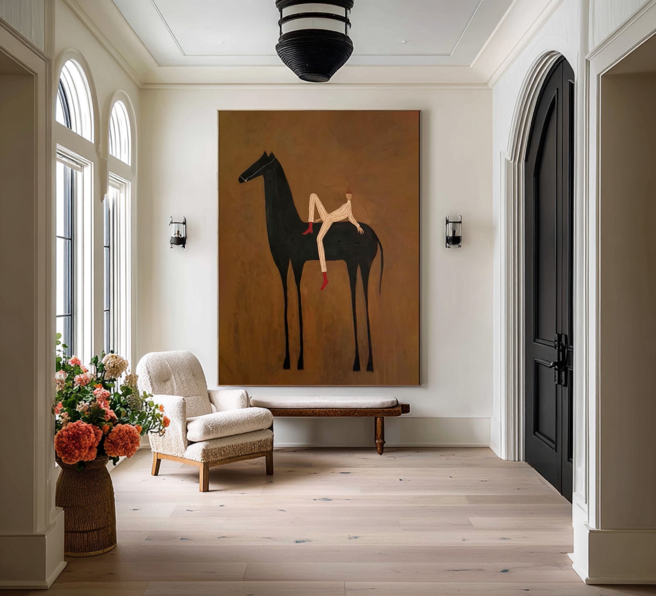 Large Abstract Horse Canvas Art for Modern Wall Decor