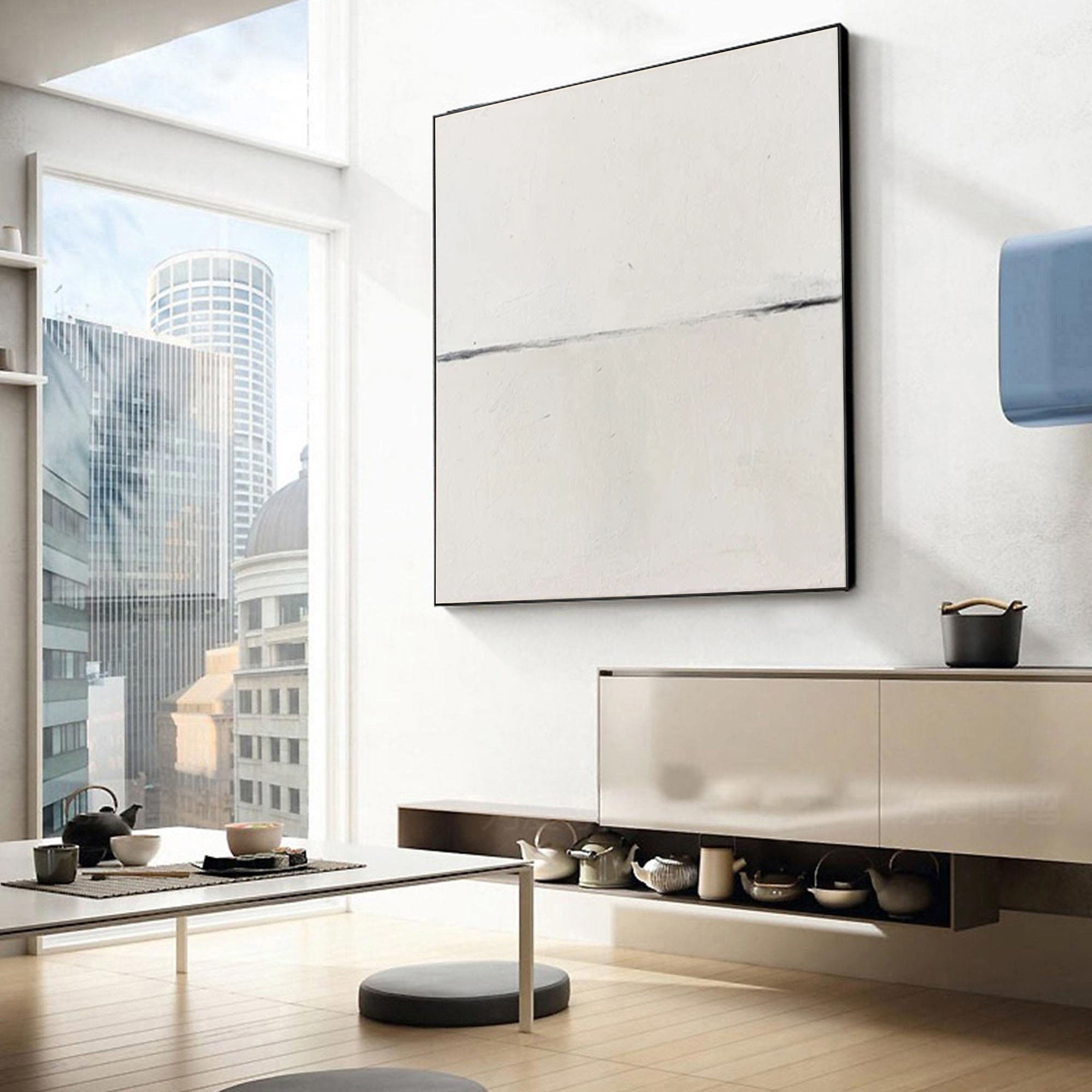 Large Minimalist Abstract Art in Neutral Shades #AB072