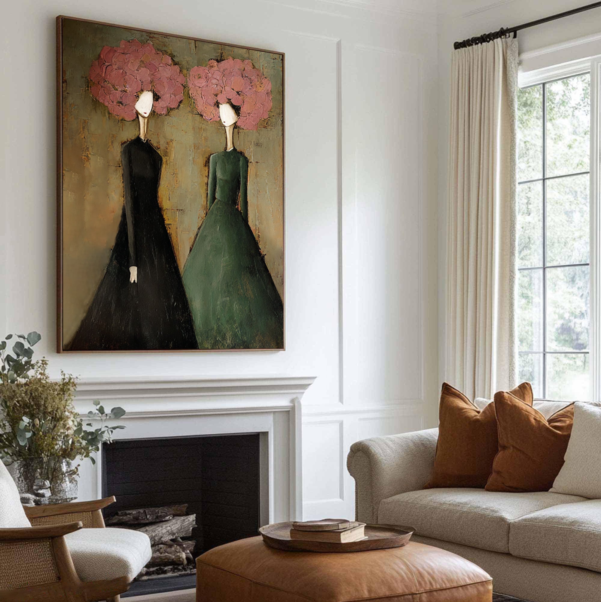 Abstract Figurative Oil Painting for Entry Hall Decor | KelorArt