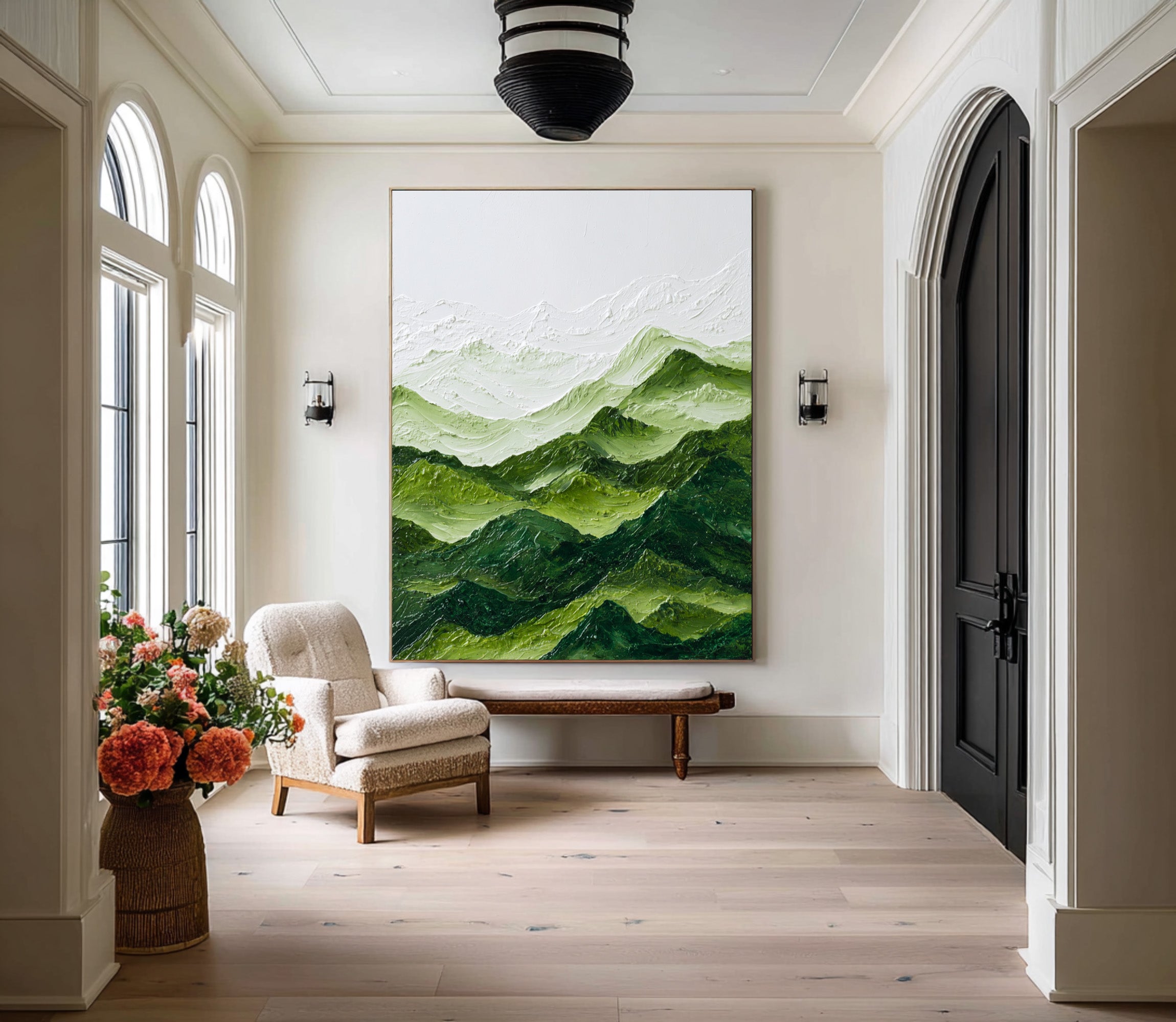 Abstract Large Green Hills Art | KelorArt #CZ 001