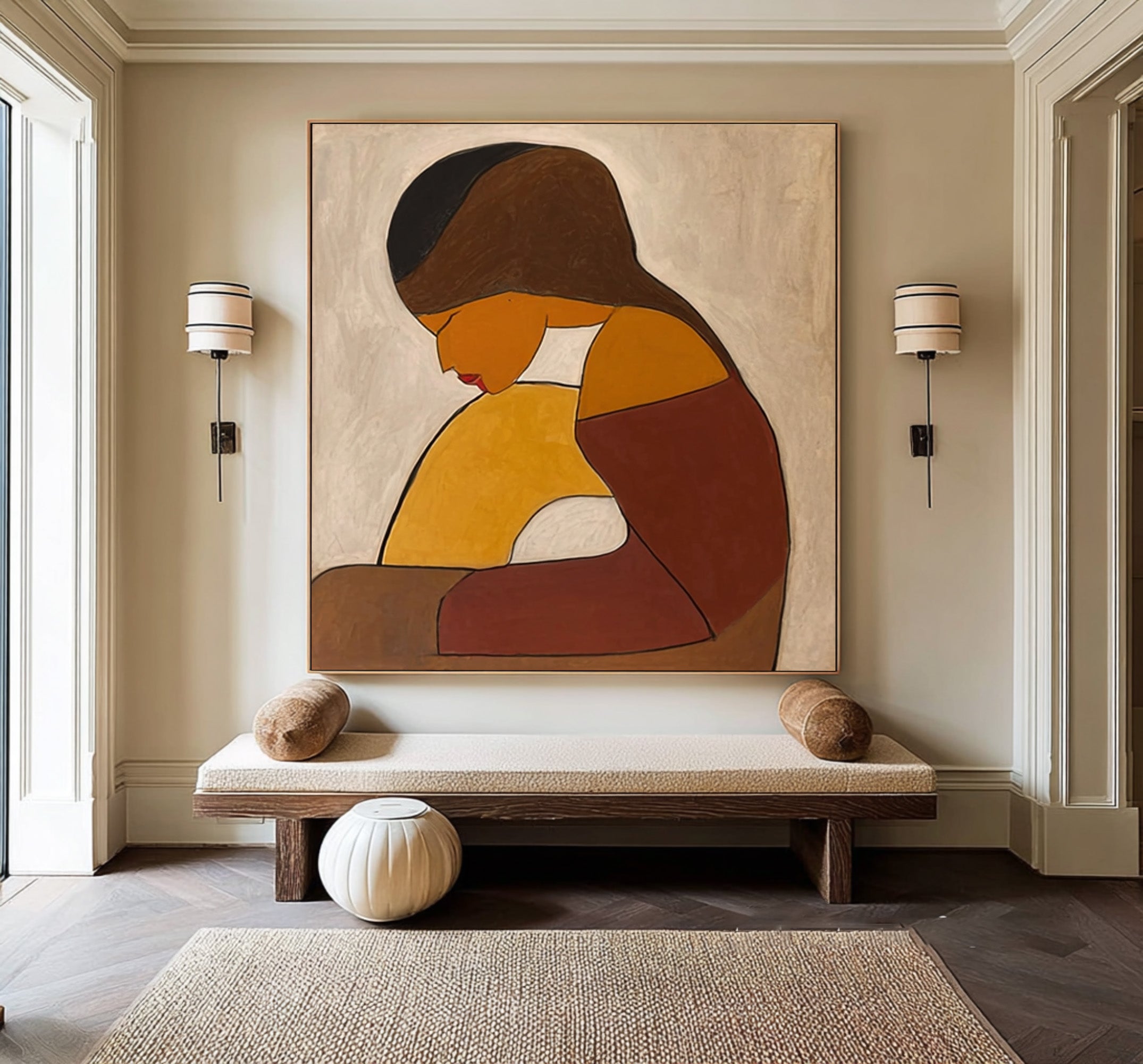 Minimalist Abstract Figure Oil Painting #CZ 029