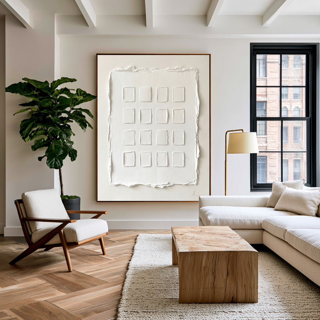 The Language Of White Large Abstract Wall Art Textured Relief Minimalist Contemporary Luxury Interior Artwork
