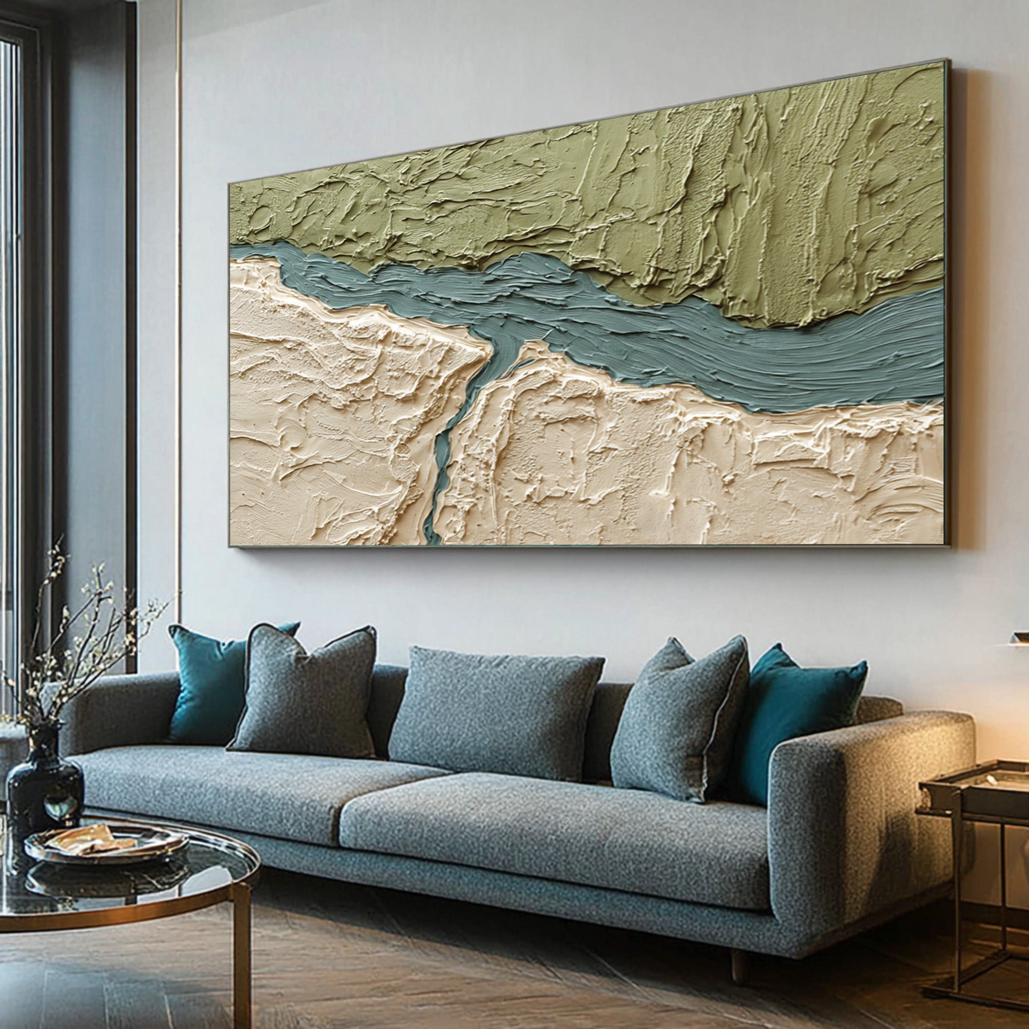 Earthy Large Green Wall Art | KelorArt #CZ 021