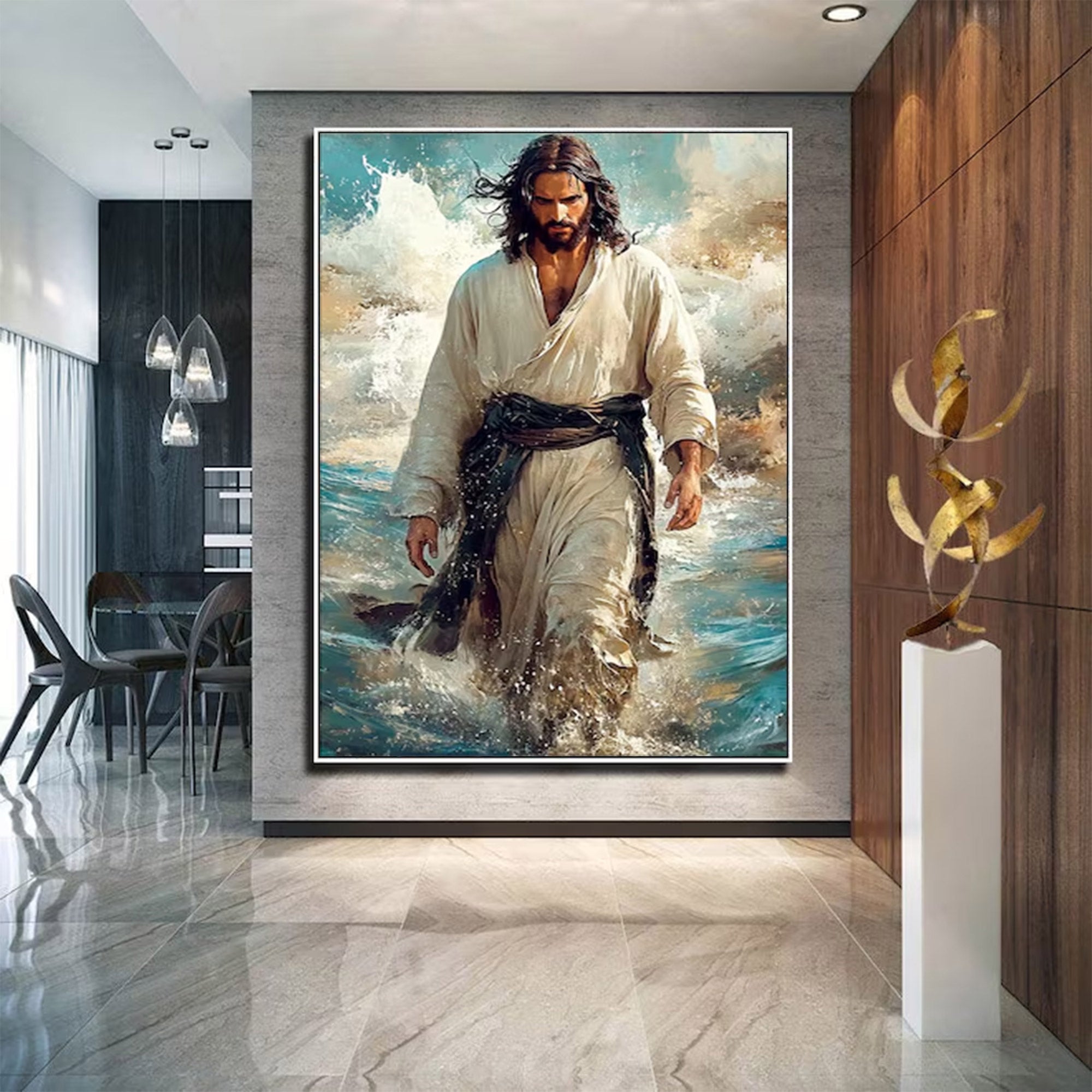 Large Figurative Waves Canvas | KelorArt #AG 133