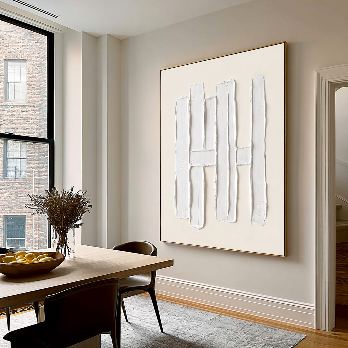 Between Structure Space And Stillness Large White Abstract Wall Art Textured Sculptural Relief Contemporary Painting