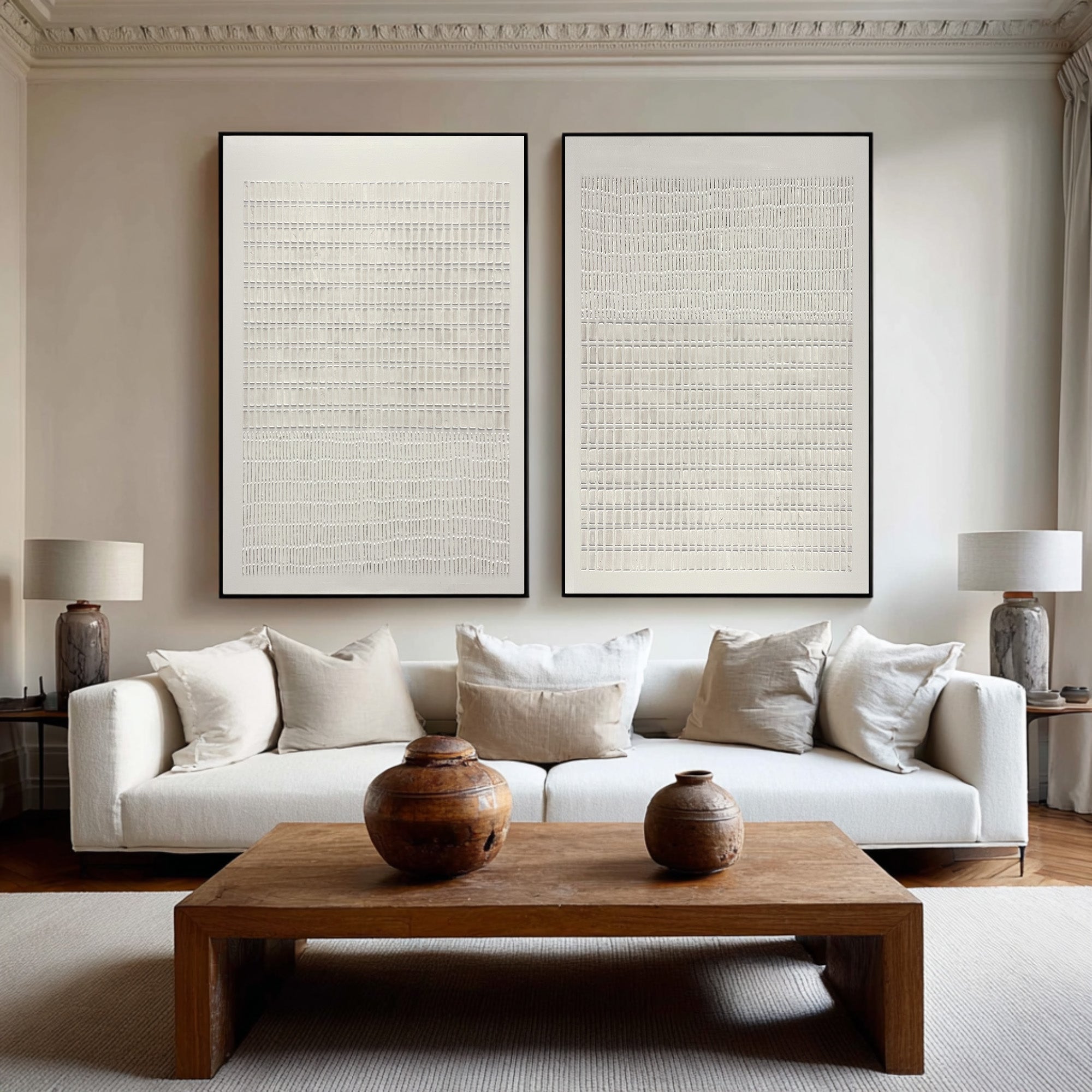 Modern Textured Wall Art Set - Neutral Abstract Decor | KelorArt