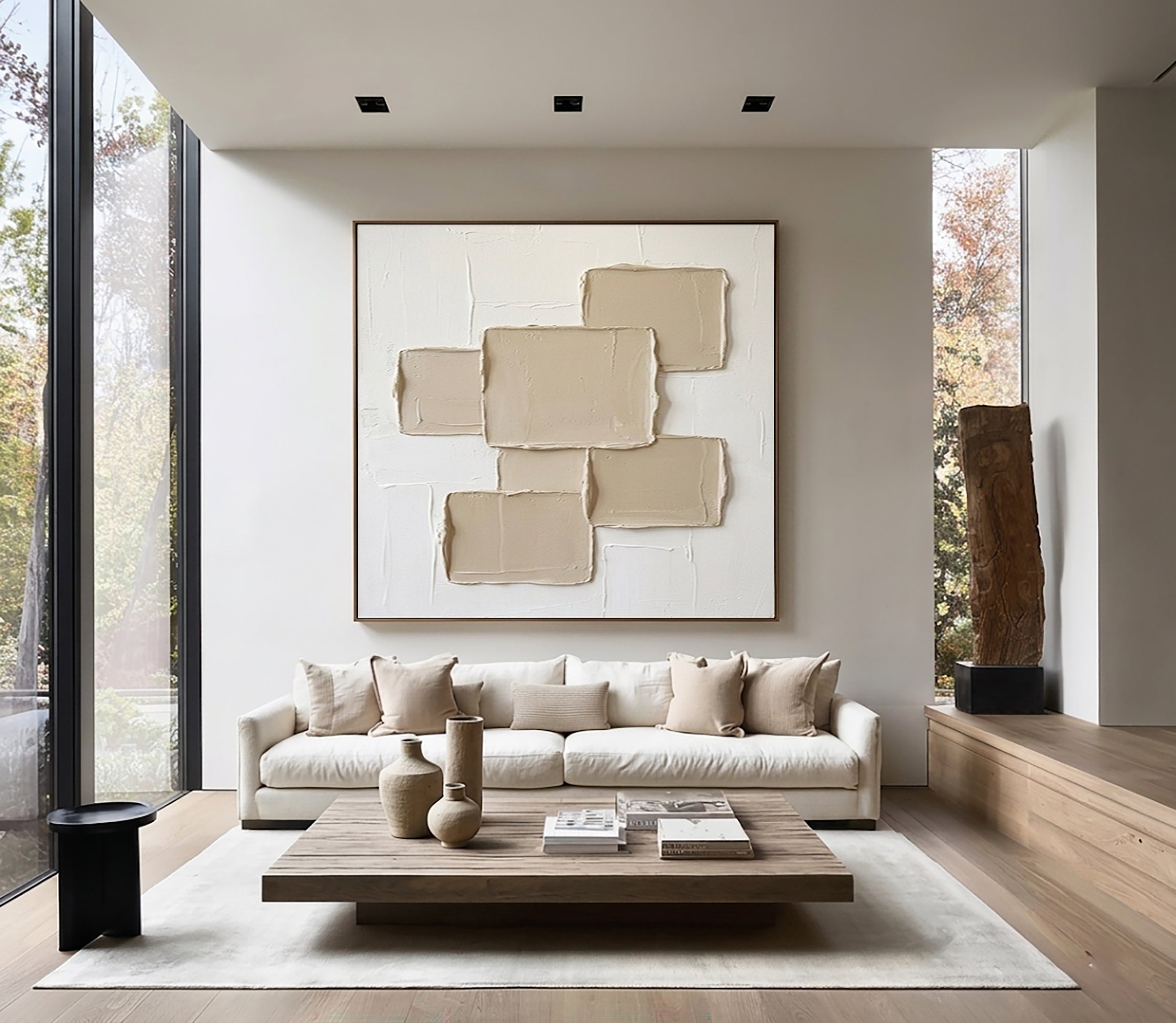 Large Contemporary Geometric Texture Art Hand Painted Canvas