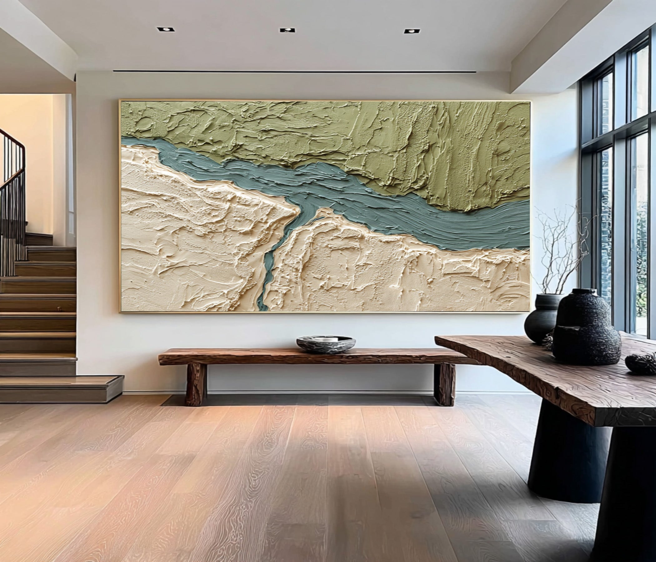 Earthy Large Green Wall Art | KelorArt #CZ 021