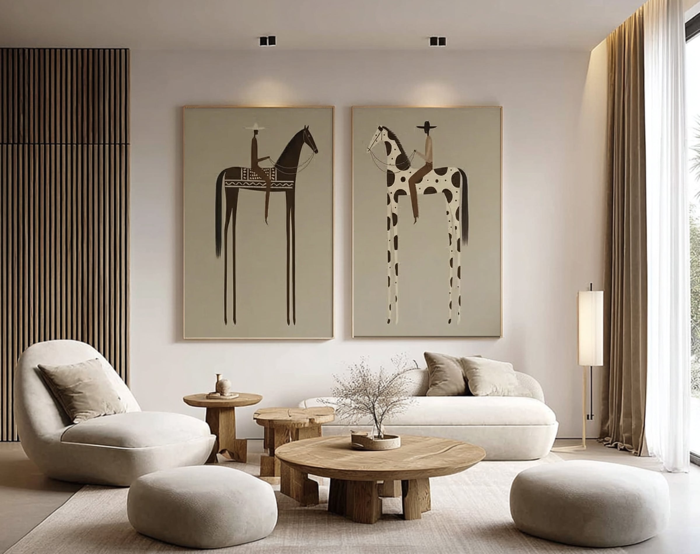 Luxury Equestrian Canvas Art Set Large Designer Horse Paintings