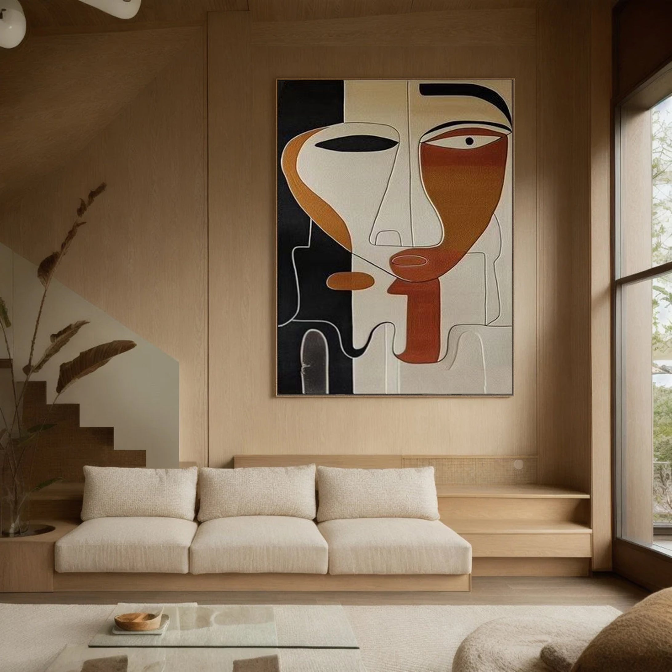 Handcrafted Abstract Face Portrait Oil Painting #HF002