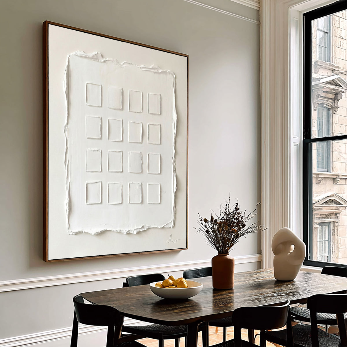 The Language Of White Large Abstract Wall Art Textured Relief Minimalist Contemporary Luxury Interior Artwork