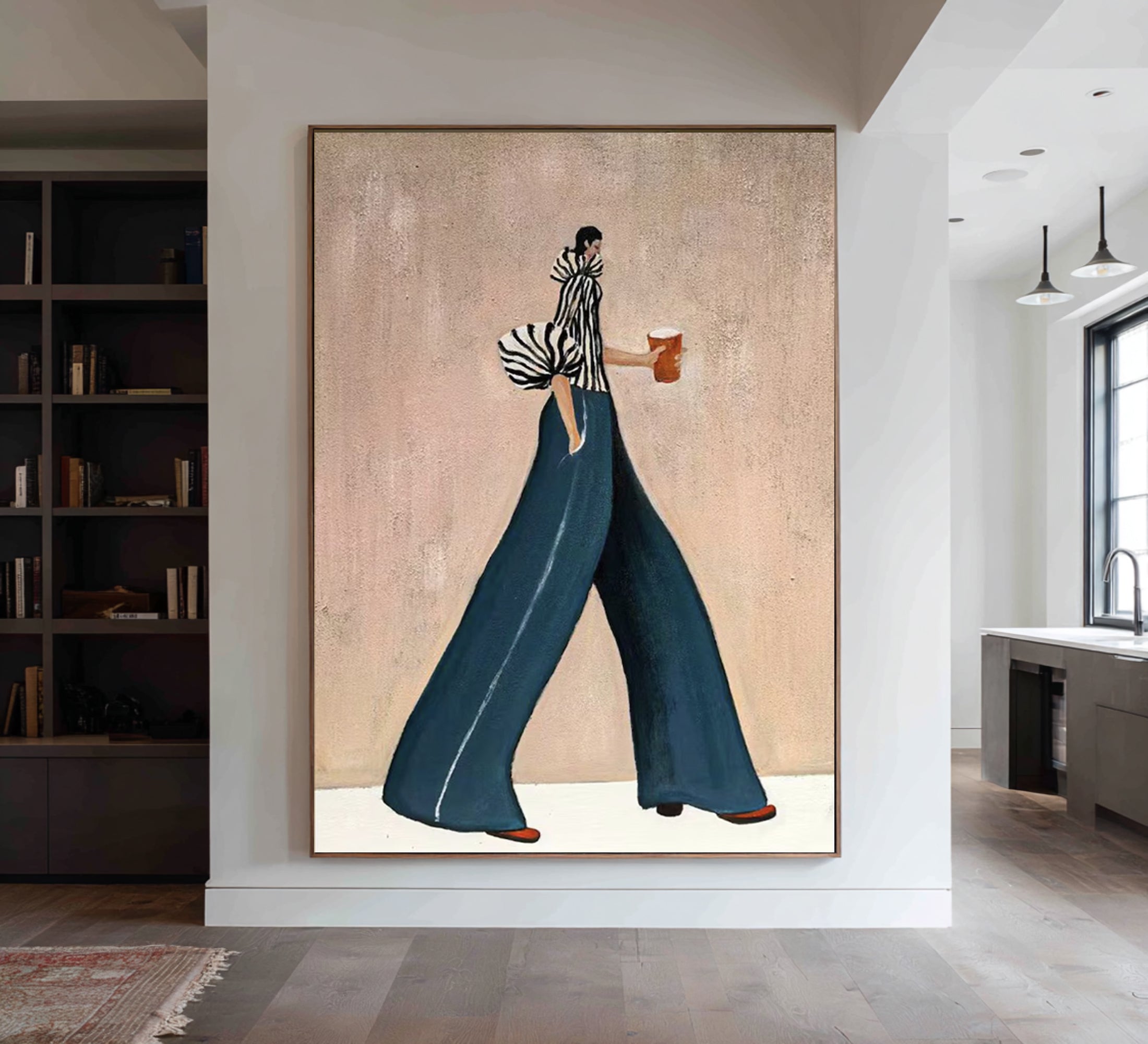 Large Abstract Woman Painting Contemporary Fashion Canvas Wall Decor