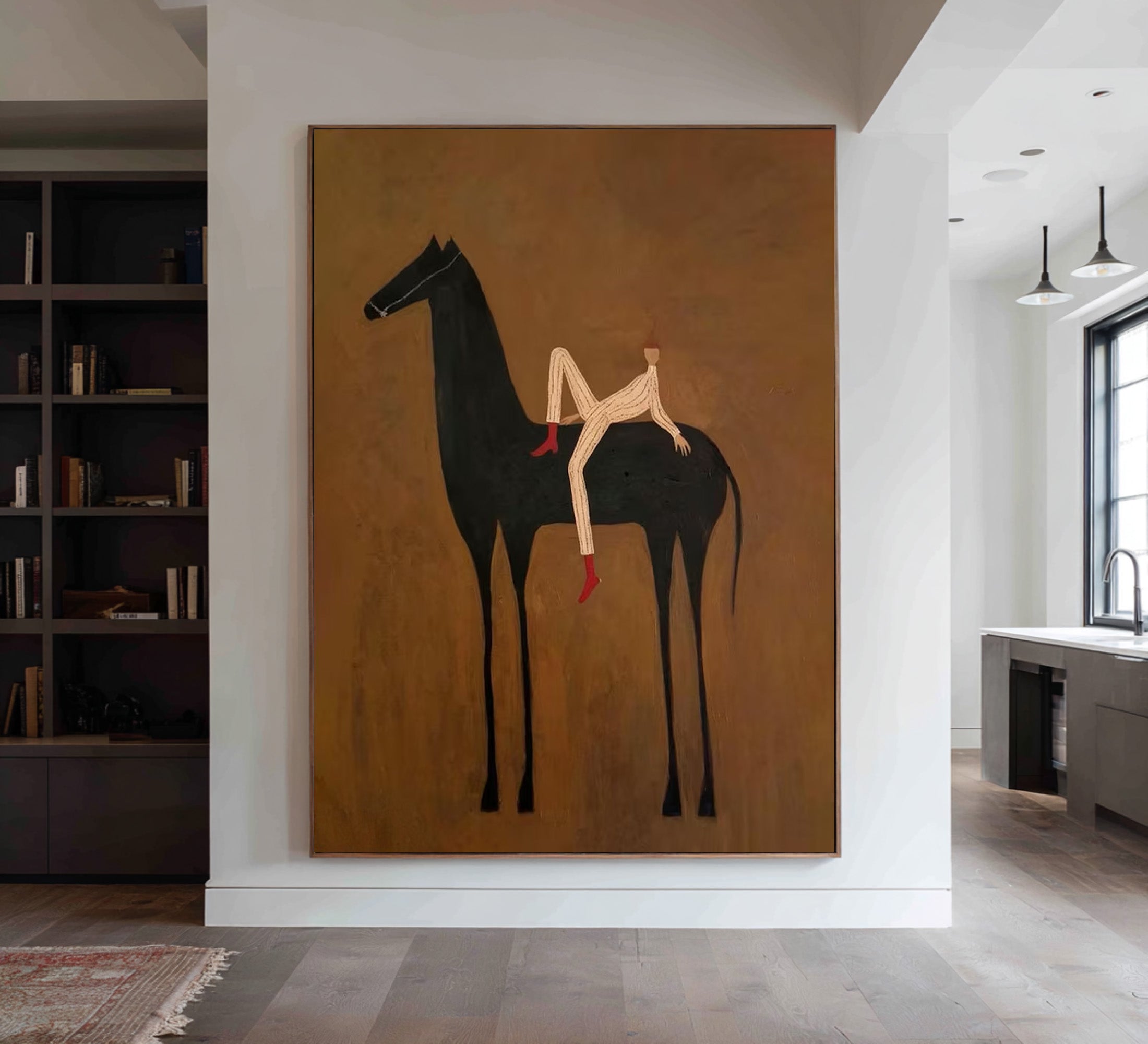 Large Abstract Horse Canvas Art for Modern Wall Decor