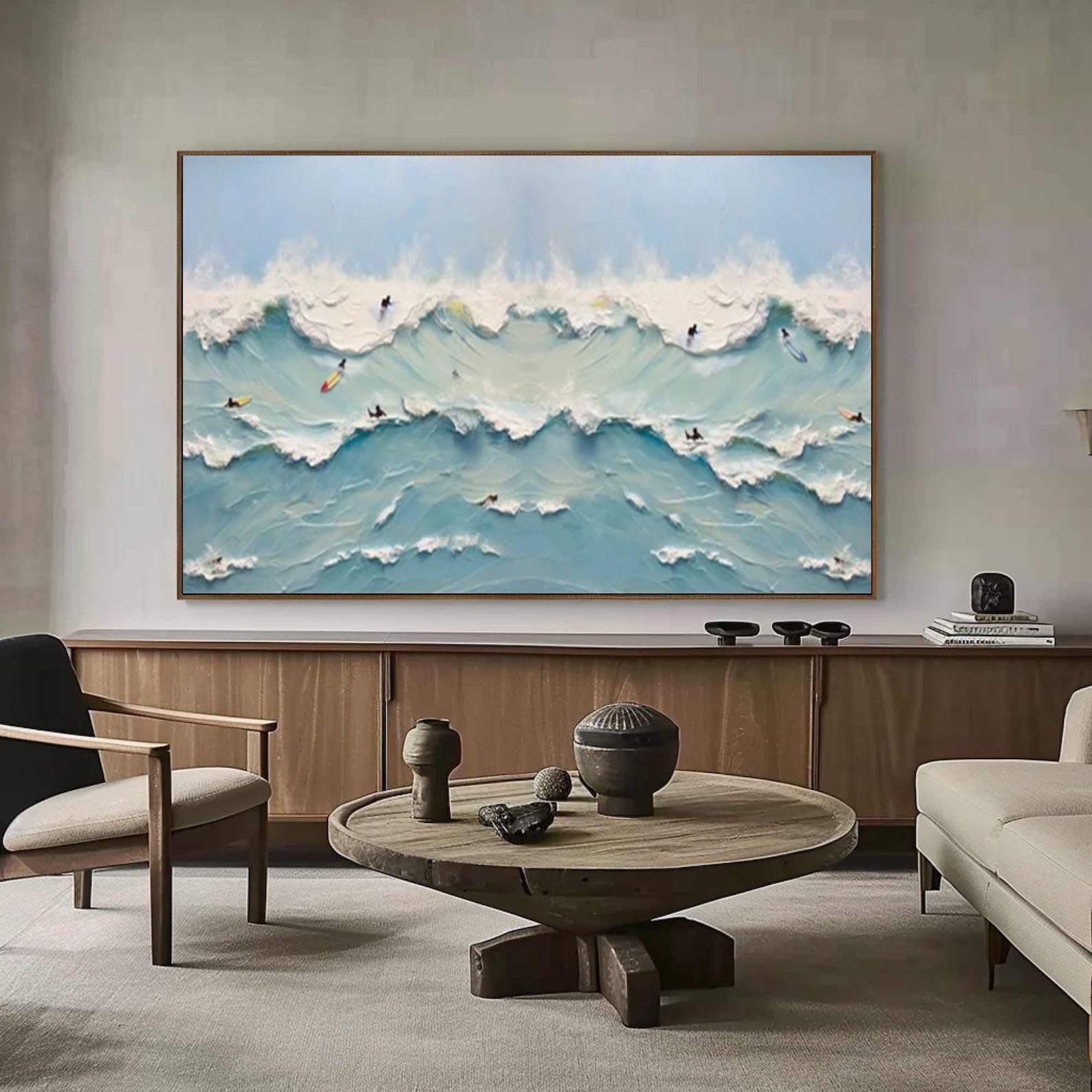 Surfer Ocean Wave Canvas Vibrant Coastal Wall Art for Room Decor #OP064
