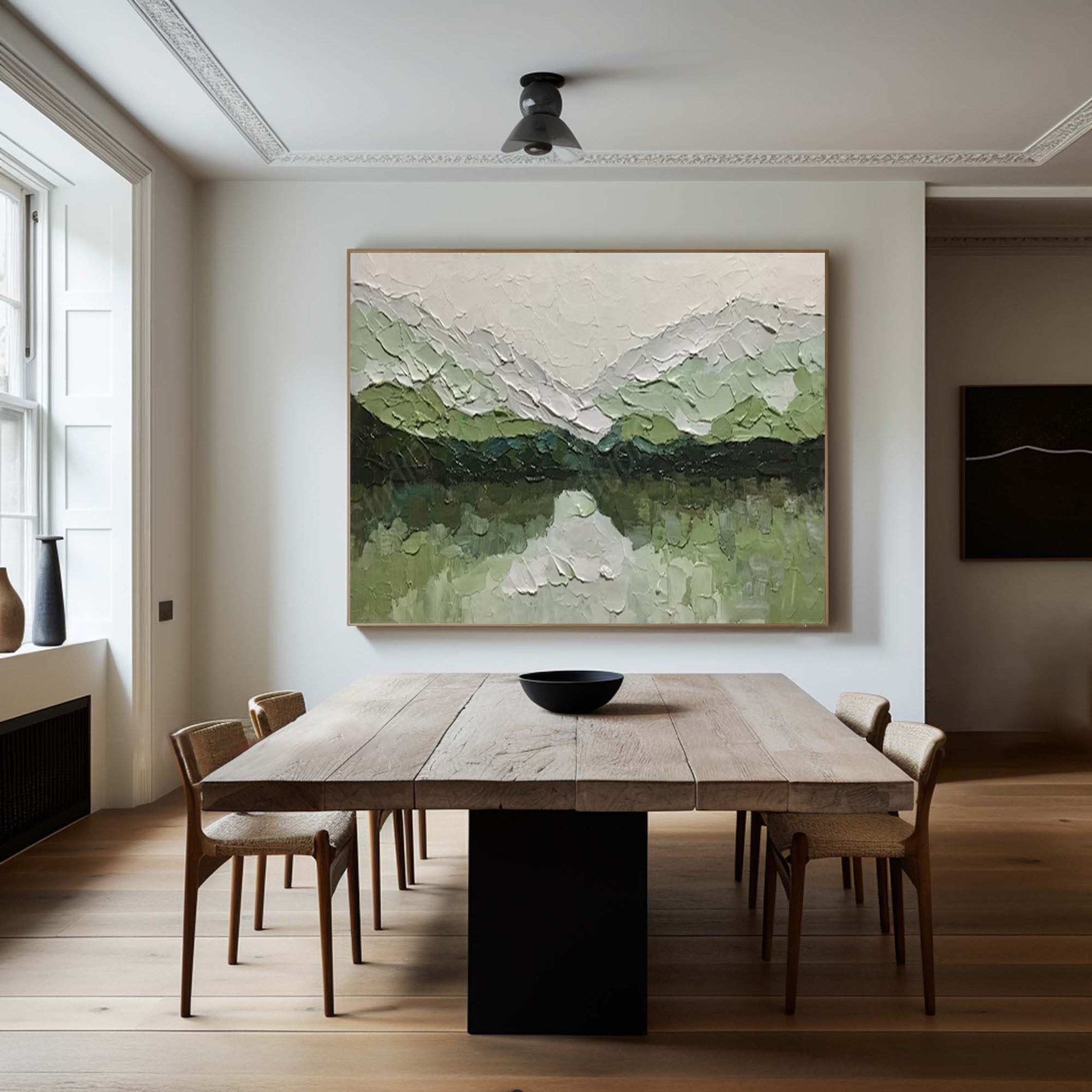 لوحة فنية لمناظر طبيعية خضراء محببة لديكور الحائط #AB051