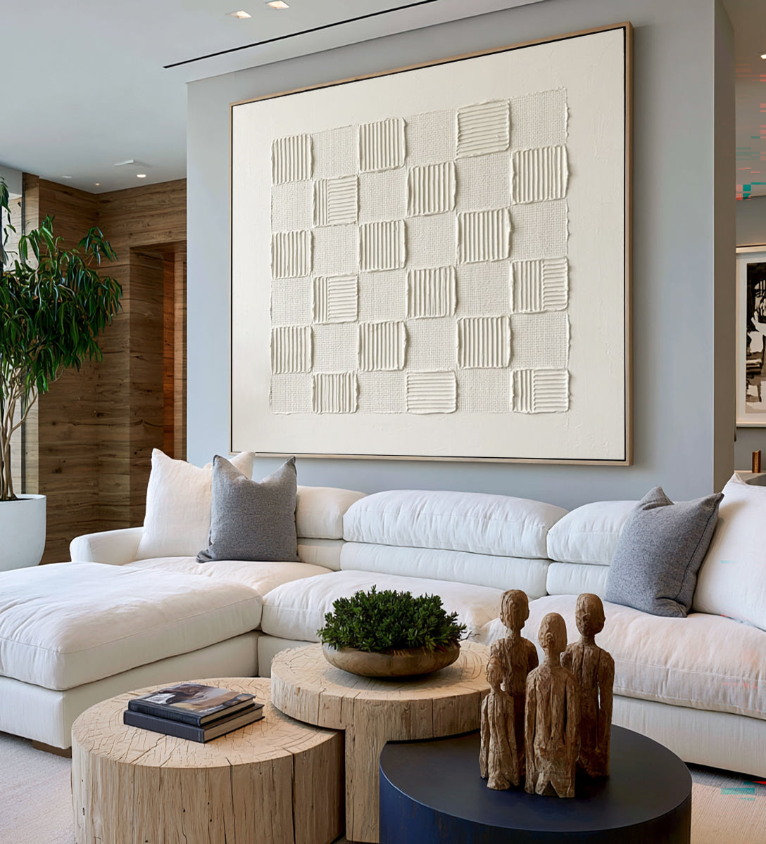 The Poetry Of Repetition Large White Abstract Wall Art Textured Relief Contemporary Minimalist Artwork