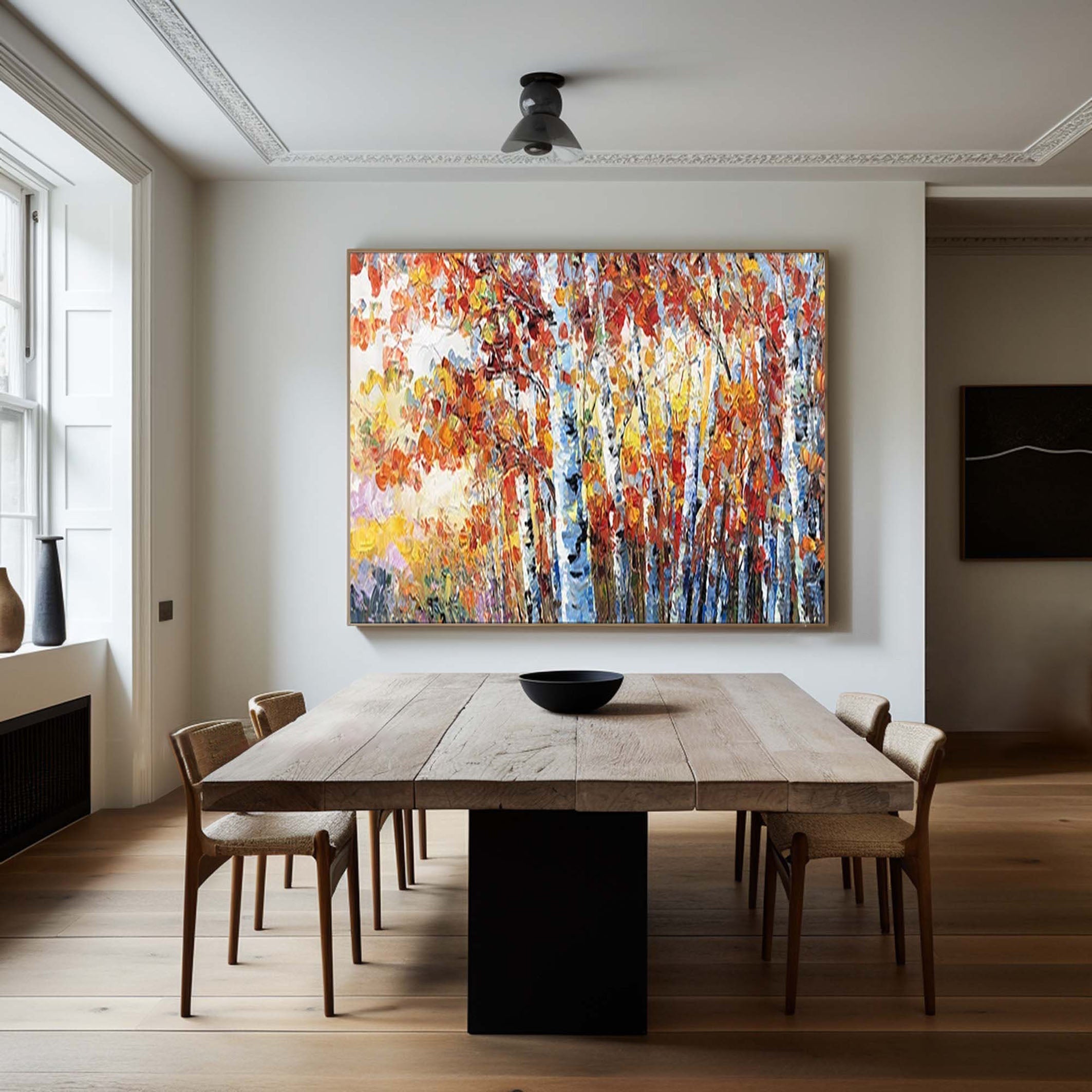Bold Autumn Landscape Painting for Sophisticated Homes #TP042