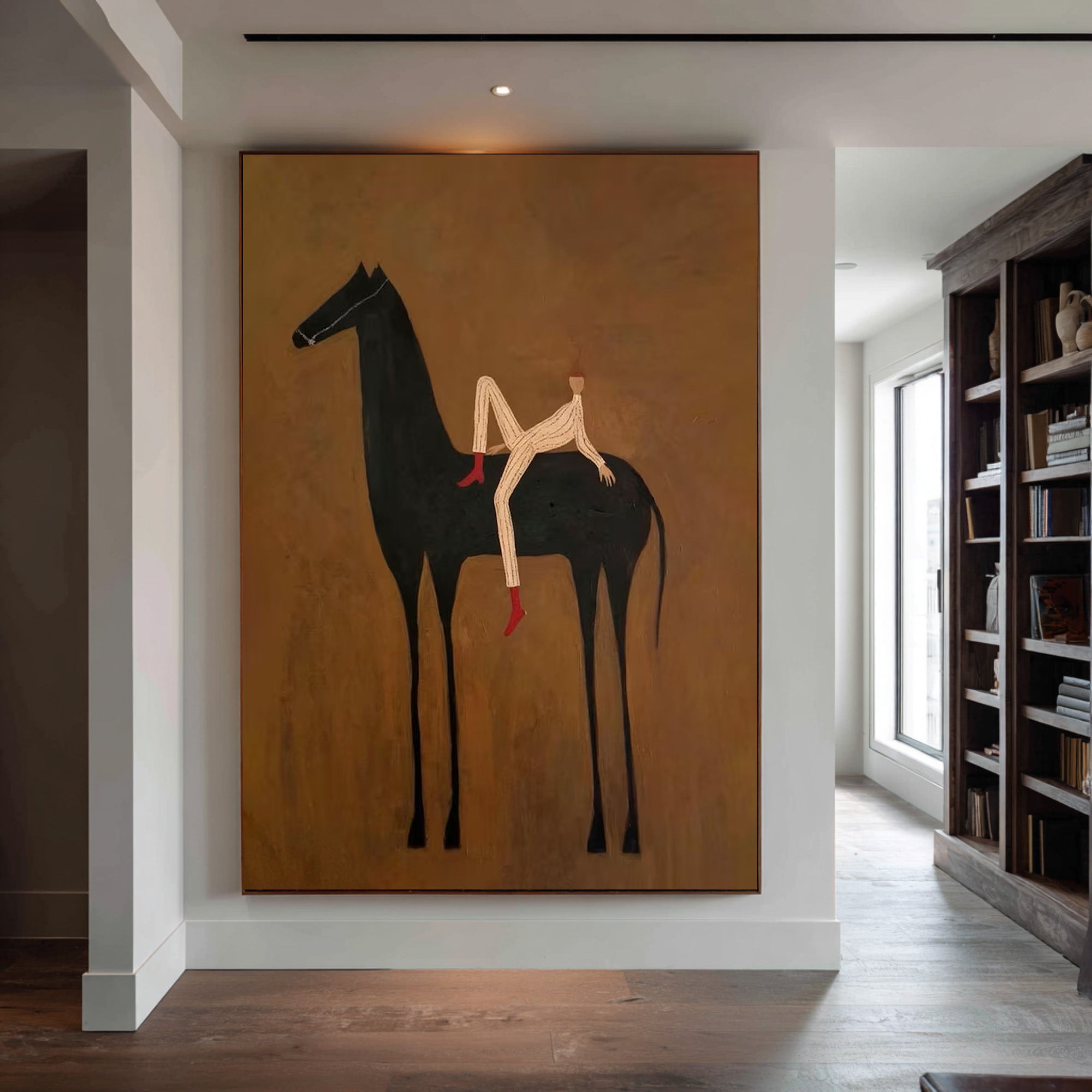Large Abstract Horse Canvas Art for Modern Wall Decor