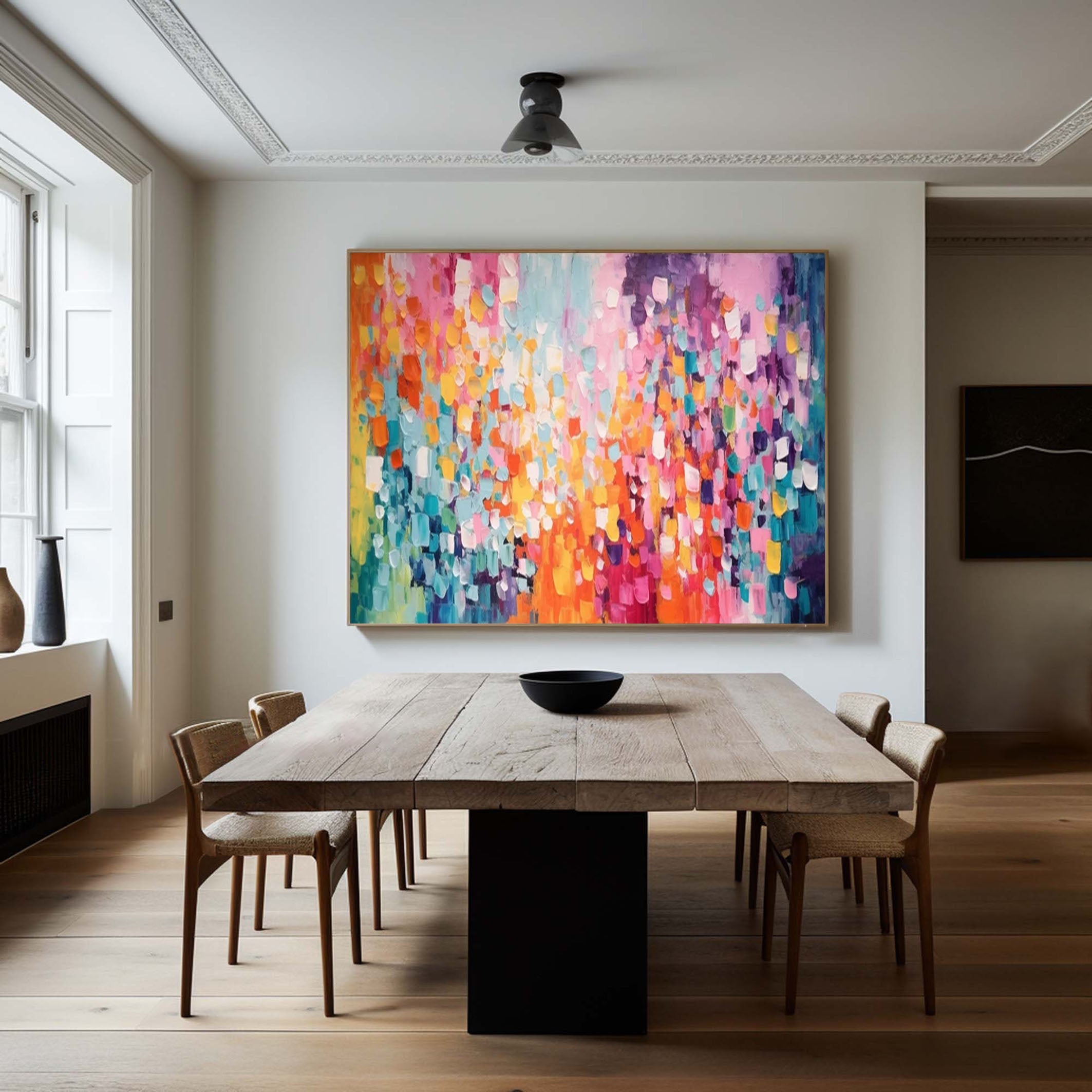 Colorful Abstract Canvas Large Vibrant Wall Art for House #MM172