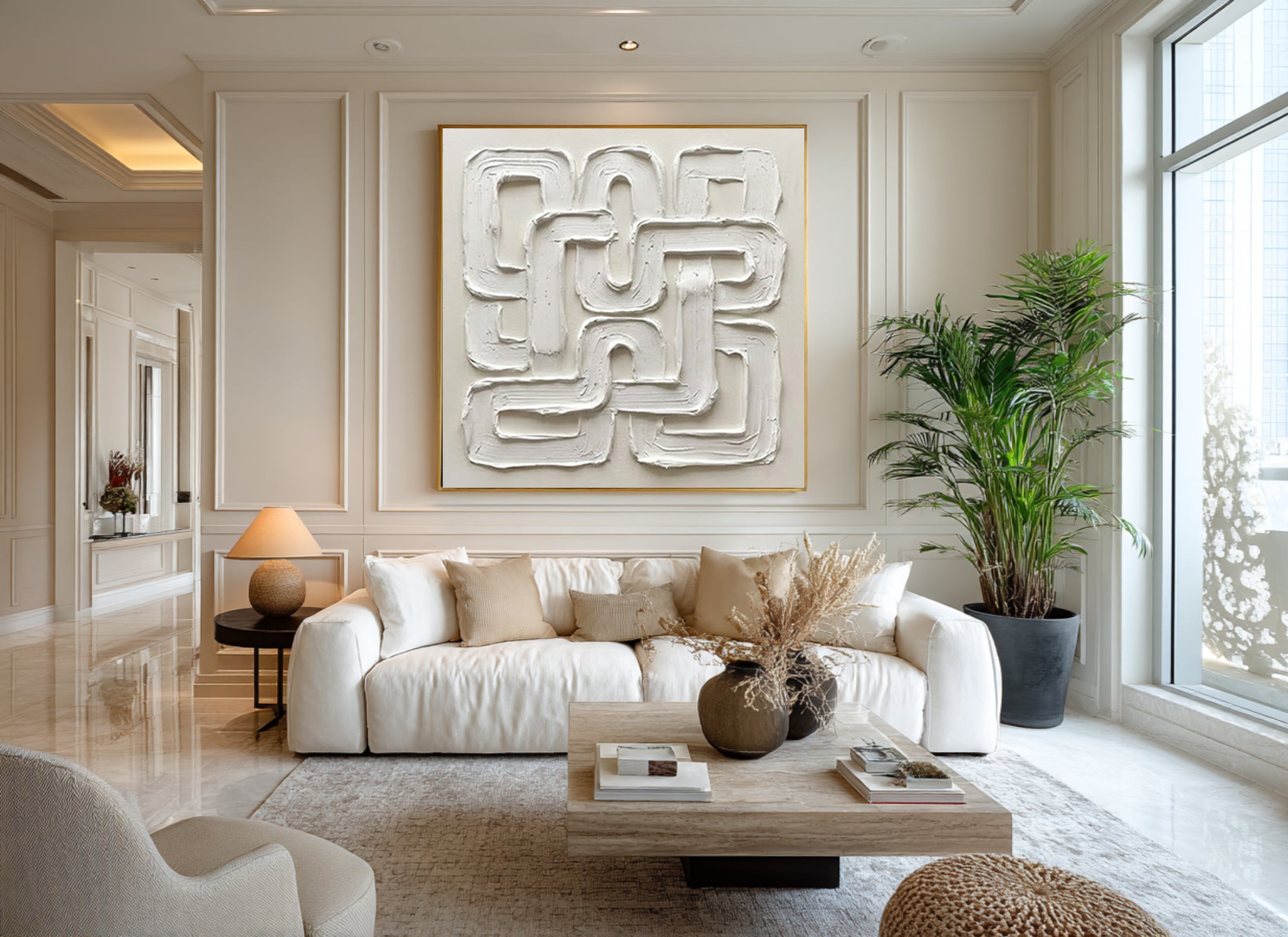 Large Endless Loop Wall Art Contemporary Architectural Canvas Painting