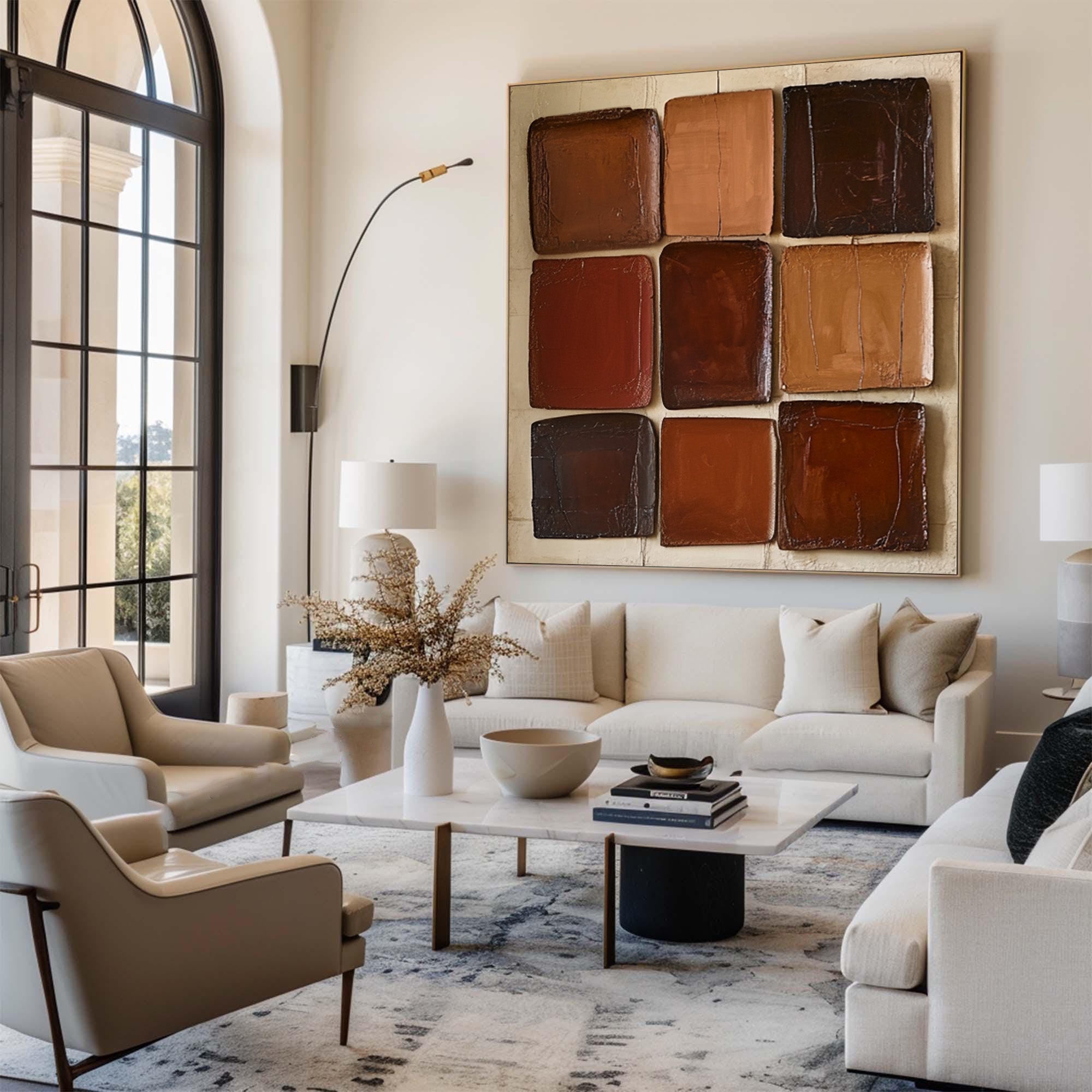 Large Textured 9-Square Art | KelorArt #CZ 008