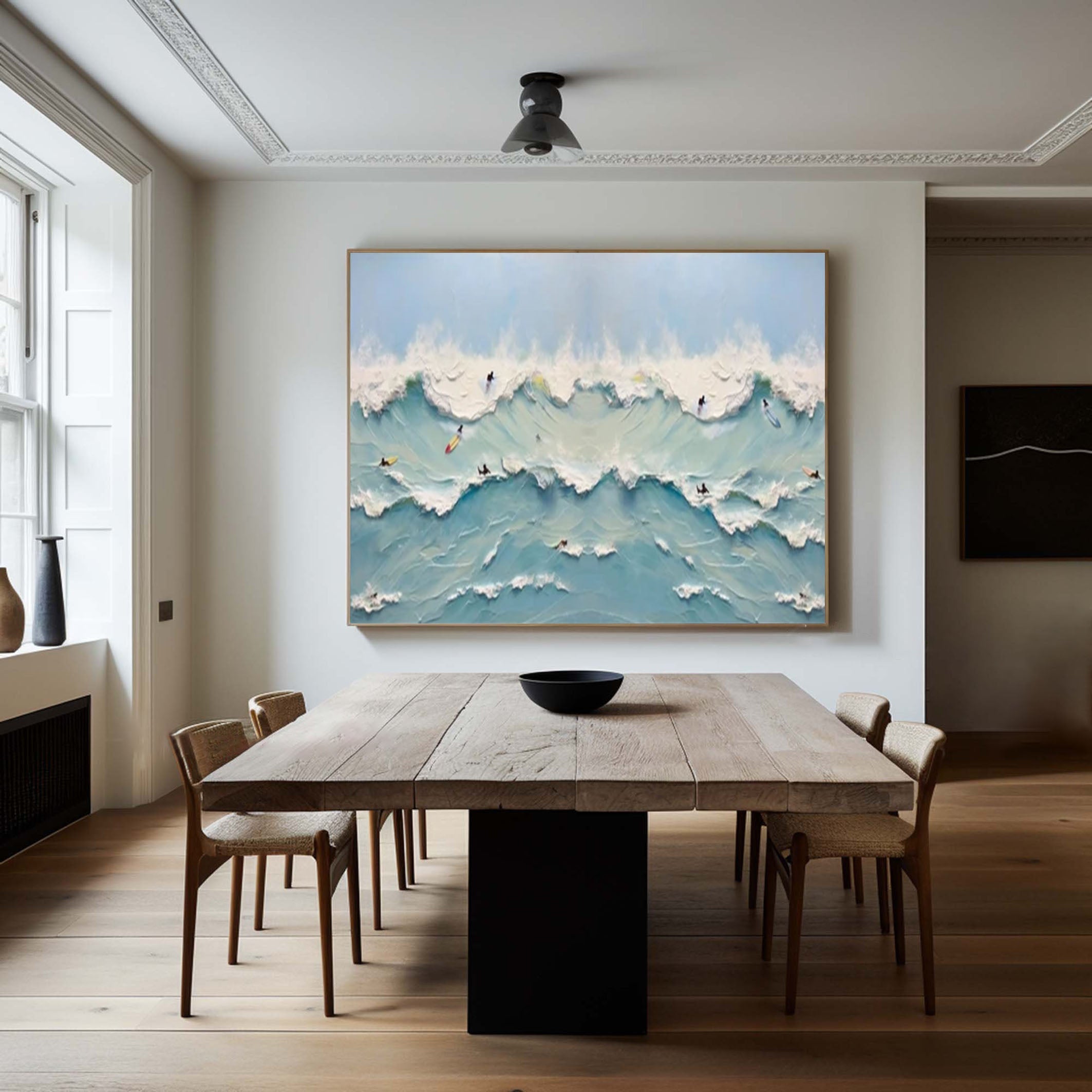 Surfer Ocean Wave Canvas Vibrant Coastal Wall Art for Room Decor #OP064
