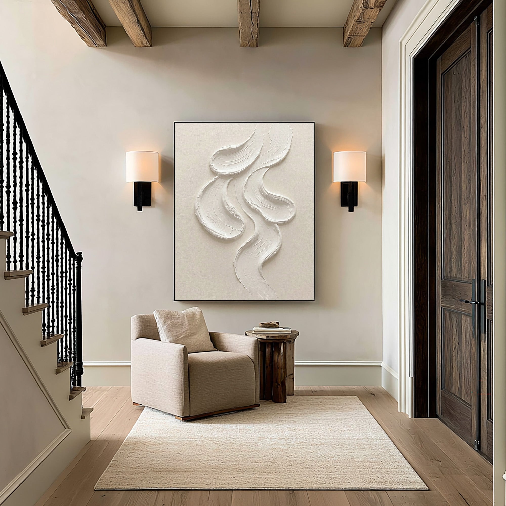 Large Minimalist Textured Wall Art Abstract Sculptural Painting Organic Modern Artwork Contemporary Neutral Home Decor Luxury Statement