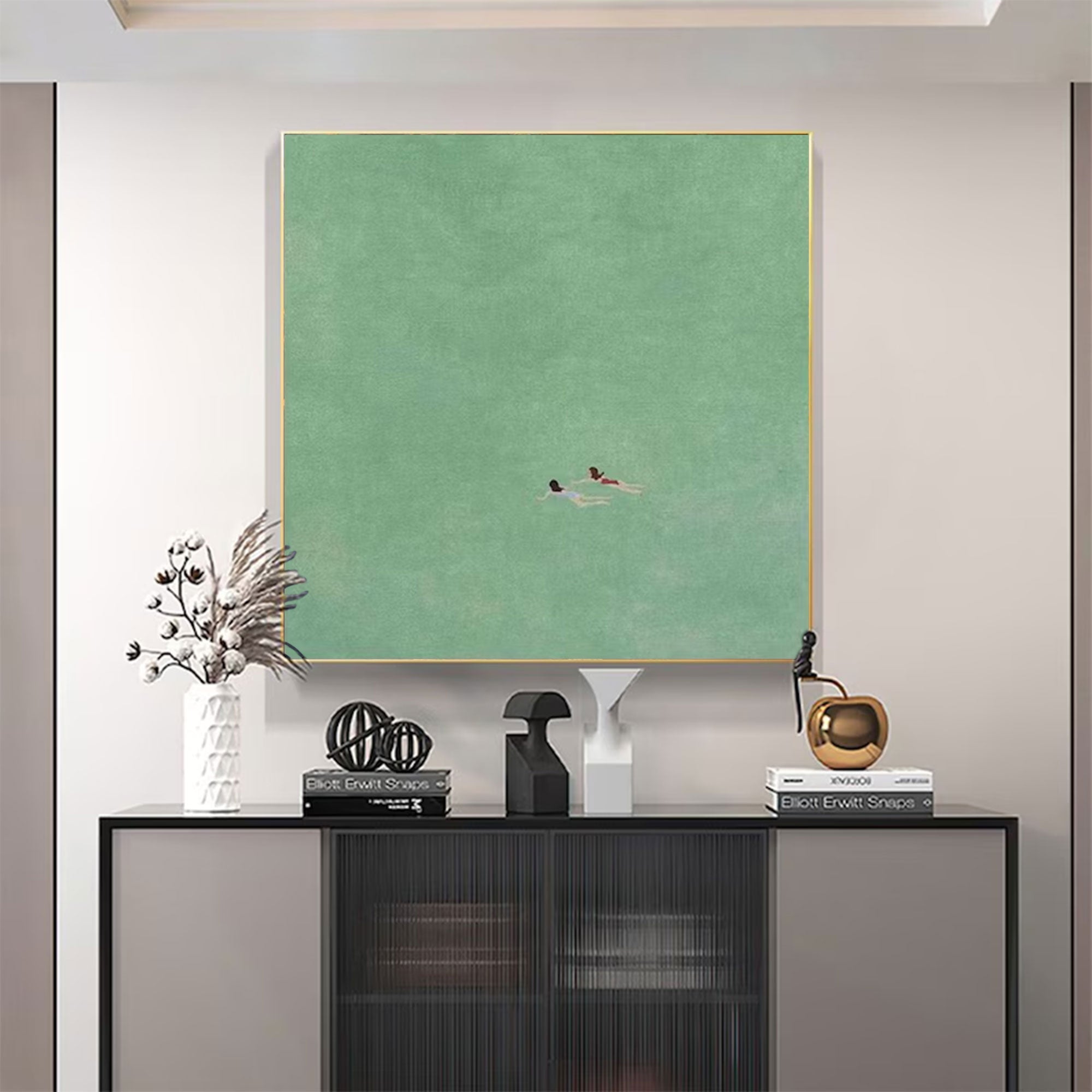 Large Green Water Painting | KelorArt #AG 163
