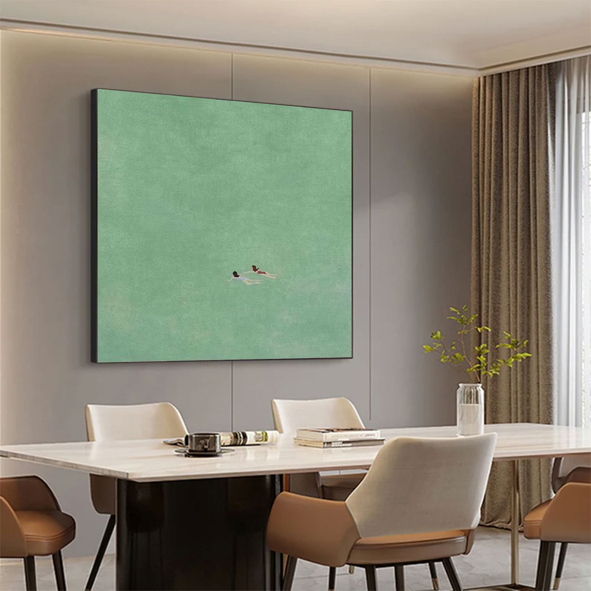 Large Green Water Painting | KelorArt #AG 163