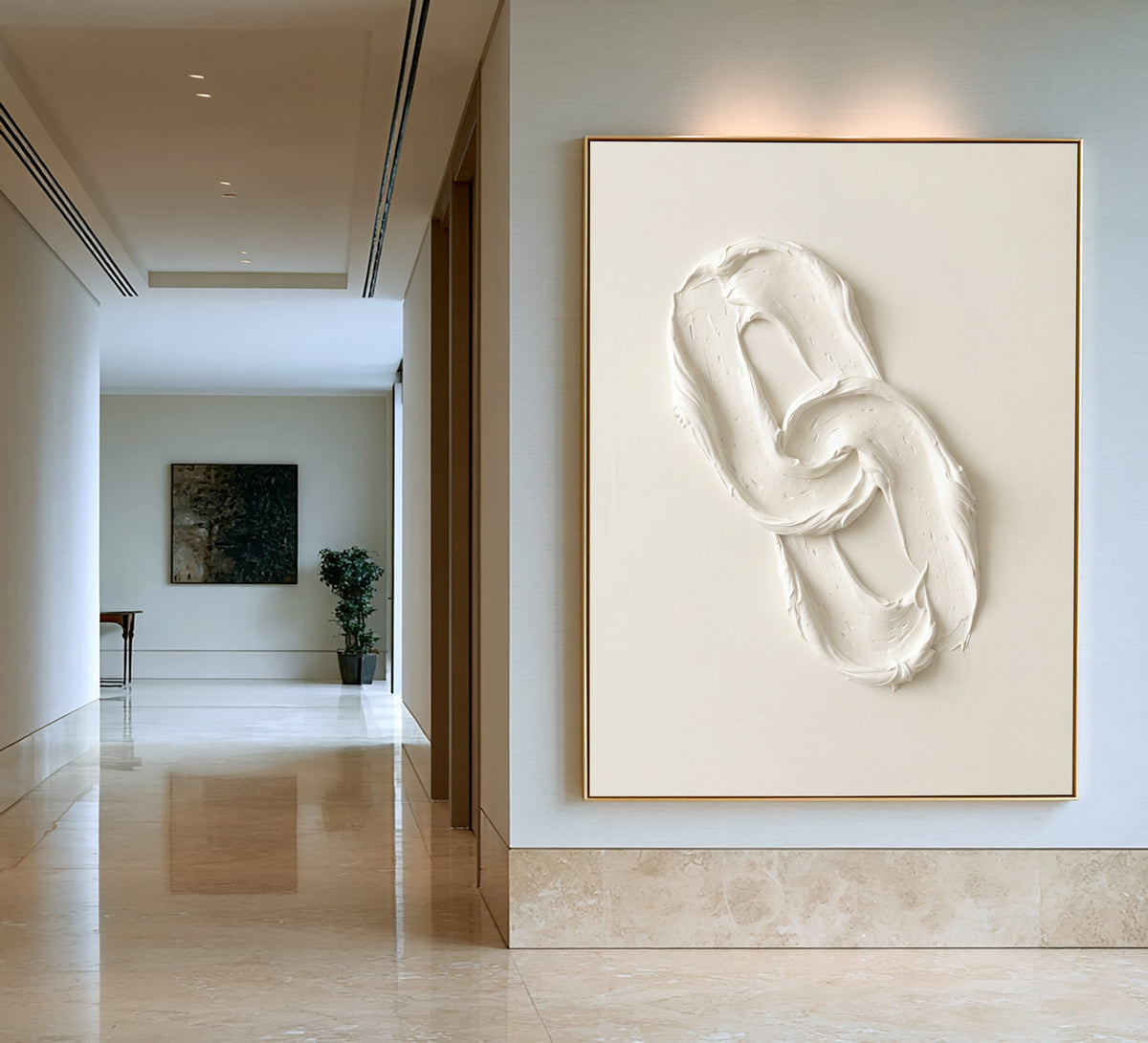 Between Movement And Stillness Large White Textured Abstract Wall Art Sculptural Relief Minimalist Contemporary Artwork