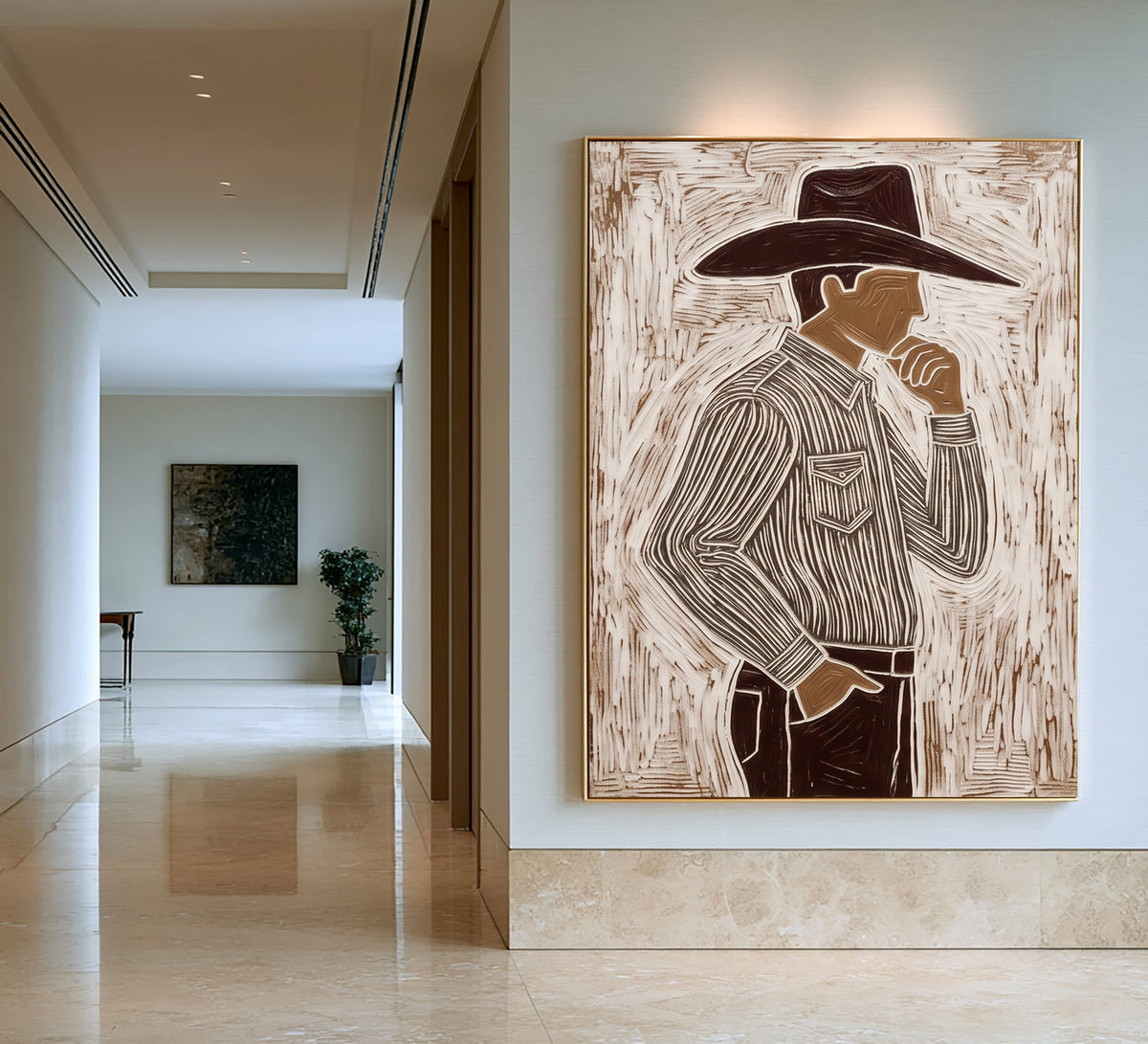 The Confidence of a Cowboy Western Figurative Painting Cowboy Wall Art Hand Painted Artwork
