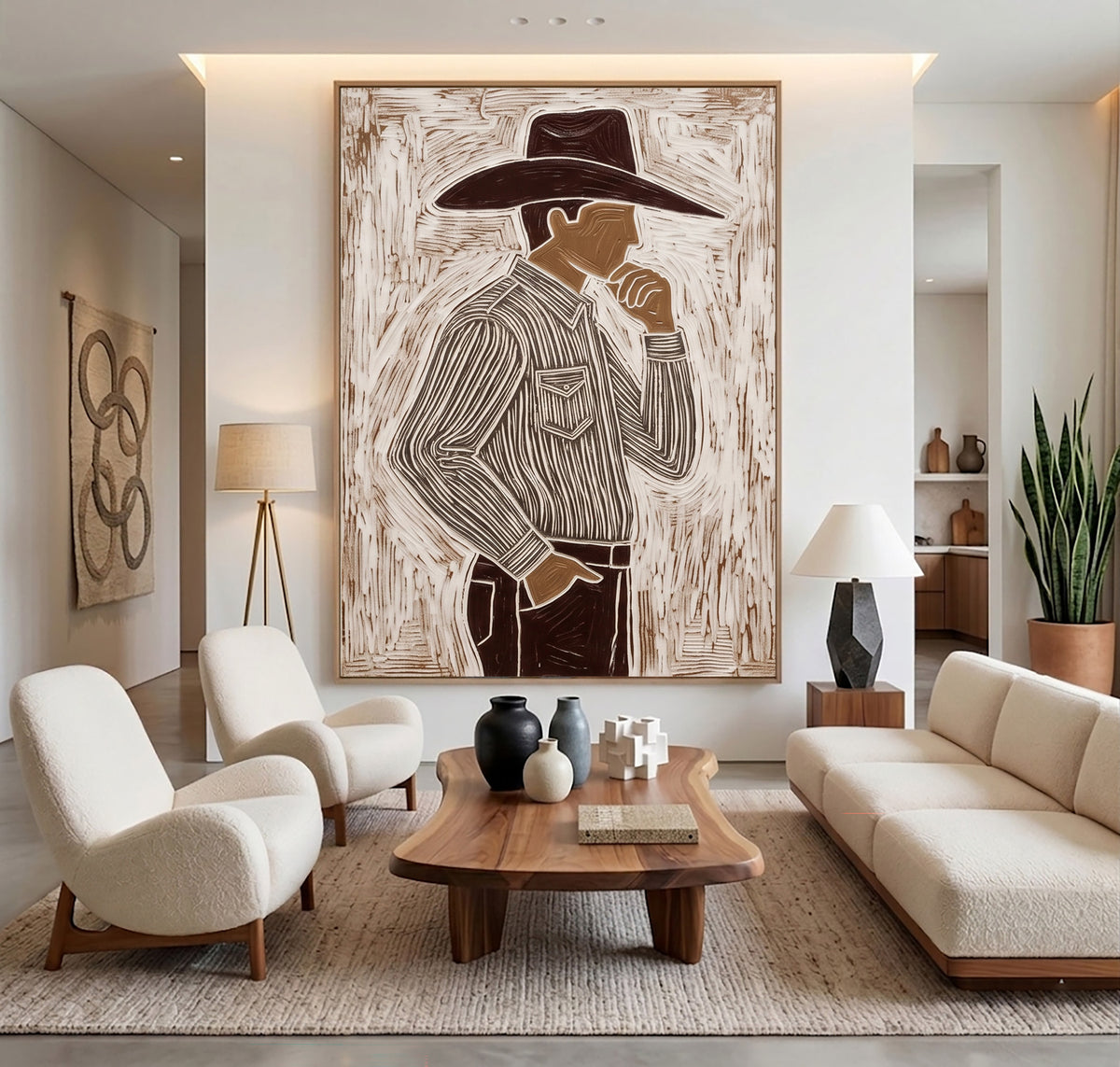 The Confidence of a Cowboy Western Figurative Painting Cowboy Wall Art Hand Painted Artwork